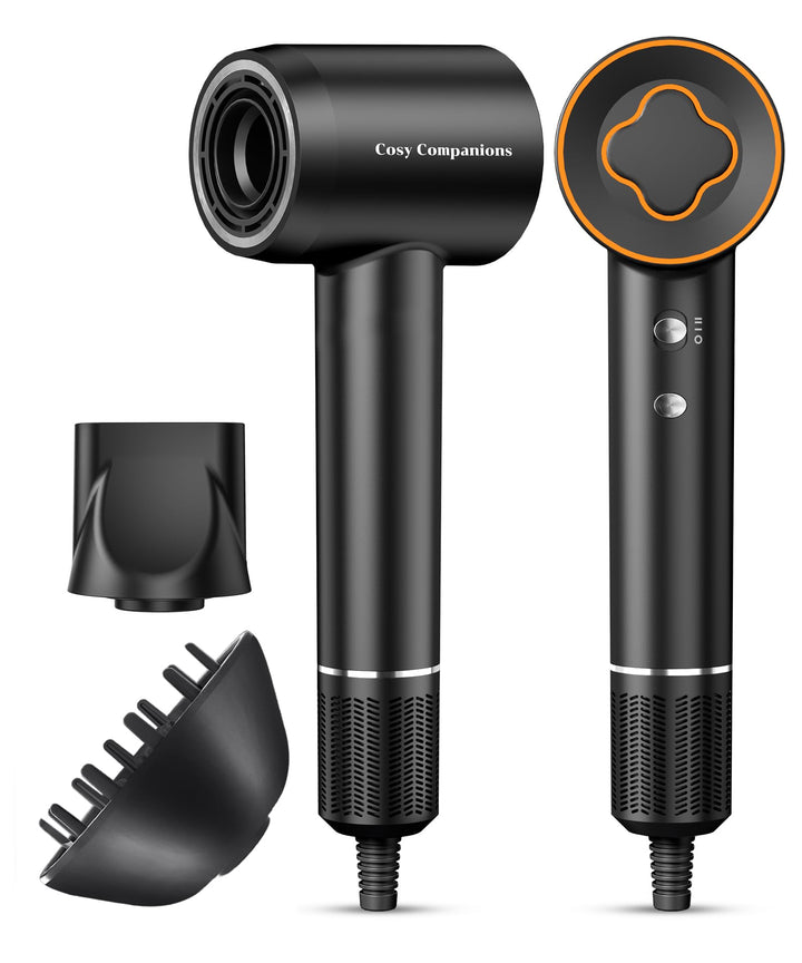 Hair Dryer, 150000 RPM High-Speed Brushless Motor Negative Ionic Blow Dryer for Fast Drying, Low Noise Thermo-Control Hair-Dryer-with-Diffuser and Nozzle