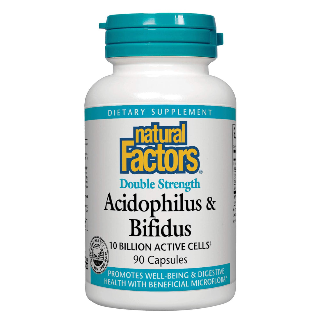 Natural Factors, Acidophilus & Bifidus Double Strength, Probiotic and Prebiotic Formula, 90 Capsules