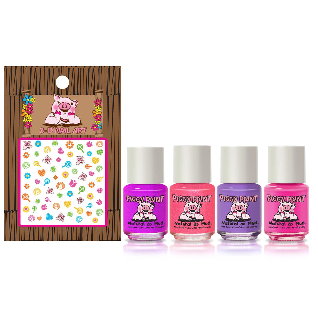 Piggy Paint Non-Toxic Girls Nail Polish Safe, Chemical Free, Swirls and Twirls Gift Set
