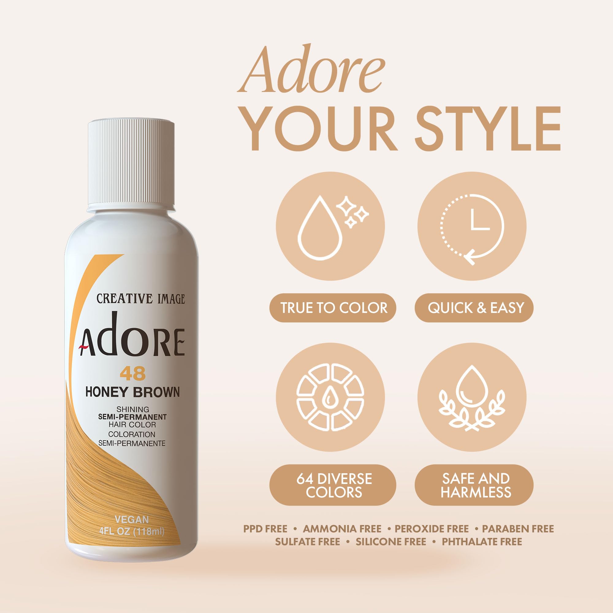 Adore Semi Permanent Hair Color - Vegan and Cruelty-Free Gray Hair Dye - 4 Fl Oz - 158 Mystic Gray (Pack of 1)