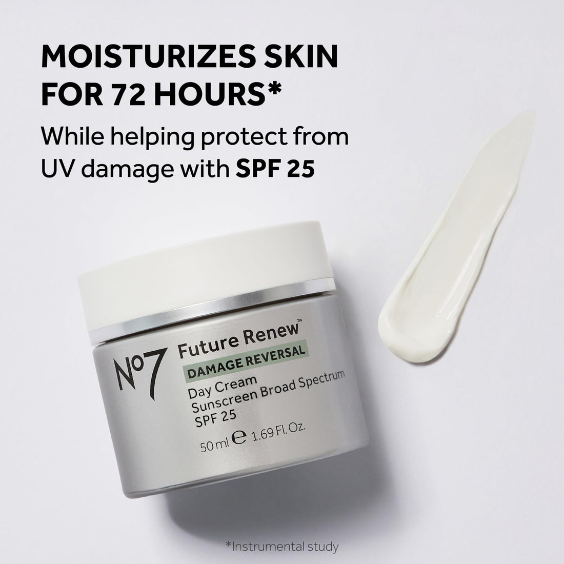 No7 Future Renew Damage Reversal Day Cream SPF 25 - Anti Aging Moisturizer with SPF for Visible Sun Damage - Protects, Moisturizes & Reverses Dullness - Suitable for All Skin Types (1.69 Fl Oz)