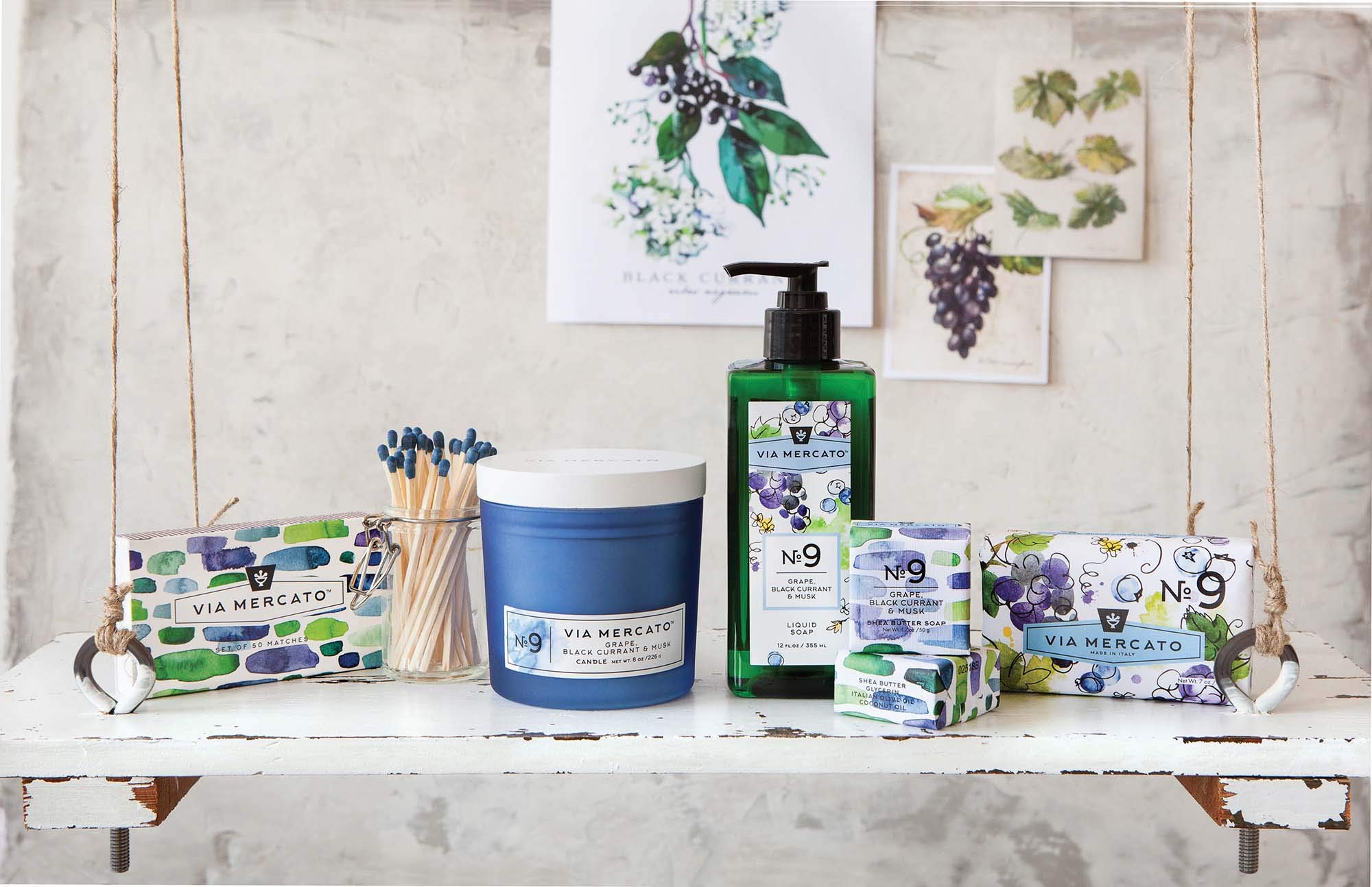 Via Mercato Liquid Soap, Shea Butter Enriched (12 oz) - No. 9 - Grape, Black Currant, and Musk