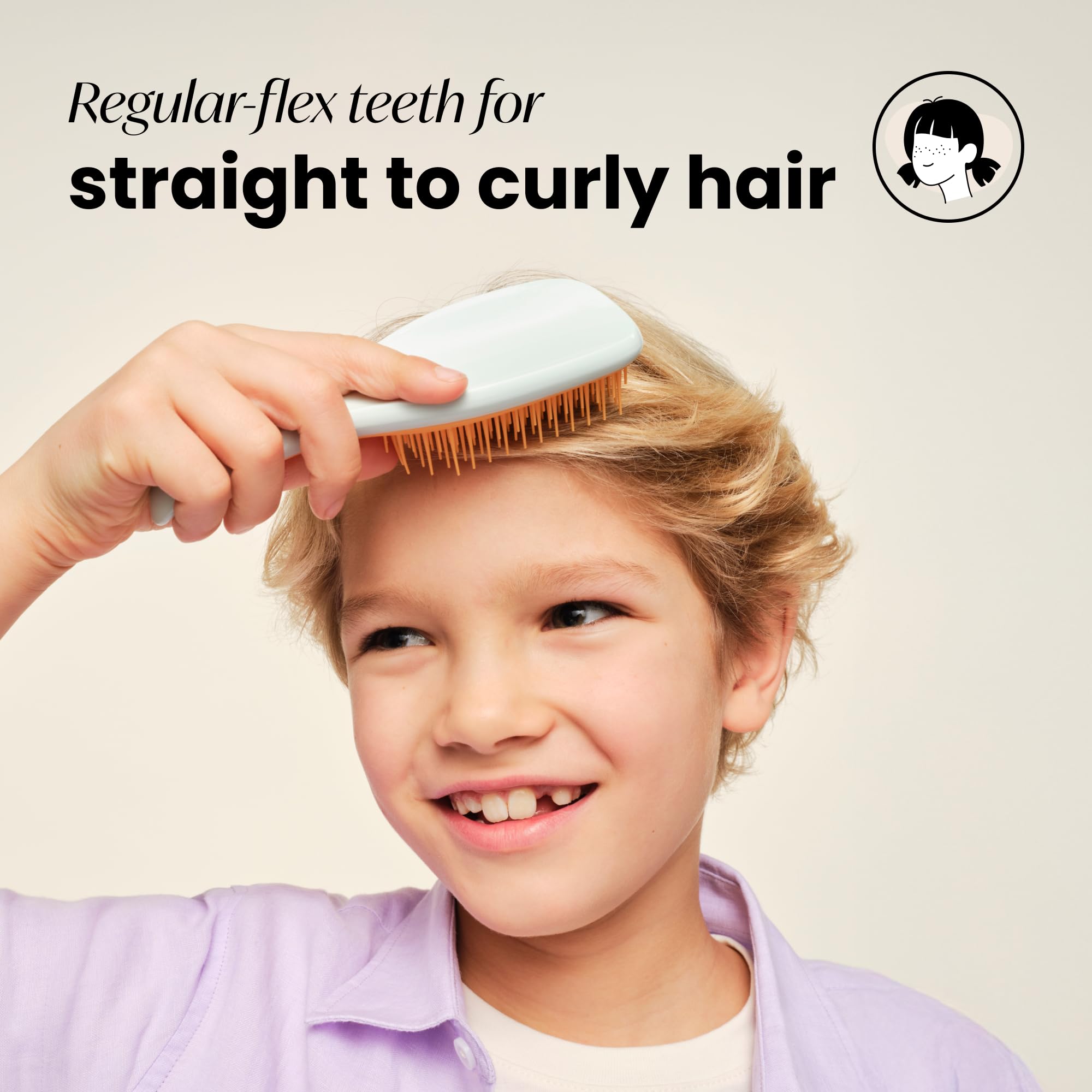 Tangle Teezer Ultimate Detangler Hairbrush, Eliminates Knots & Reduces Breakage, Mini Hair Brush for Travel, Small Hands & All Hair Types, Ice Blue & Sweet Orange