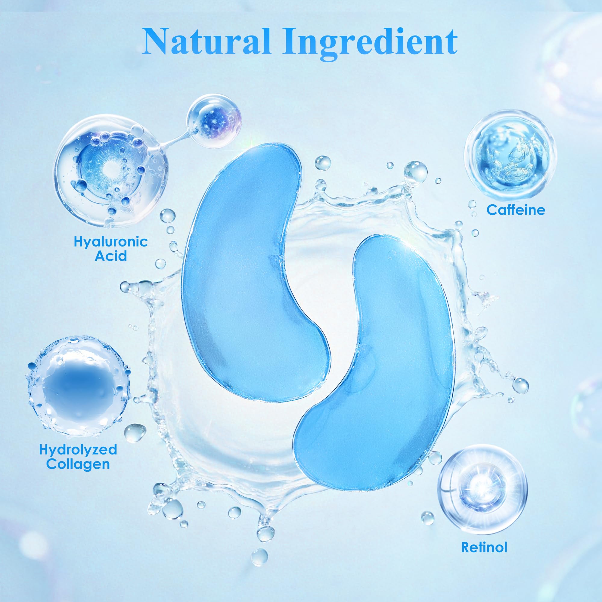 Under Eye Patches (30 Pairs), Under Eye Mask for Puffy Eyes and Dark Circles, Eye Masks with Collagen, Relieves Pressure and Reduces Wrinkles, Revitalises and Refreshes Your Skin, Hyaluronic Acid