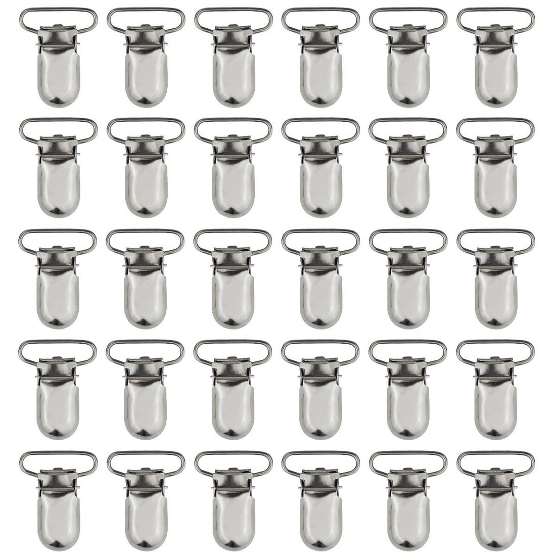 50pcs 1 Pacifier Suspender Clips, Marrywindix Pacifier Clips for Making Pacifier Holders Bib Clips Toy Holder Silver