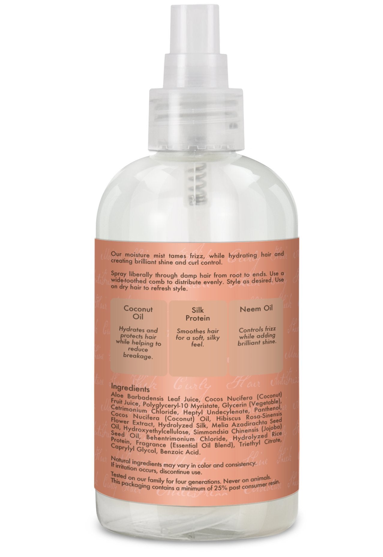 Sheamoisture Hold and Shine Moisture Mist for Thick, Curly Hair Coconut and Hibiscus for Frizz Control 8 oz