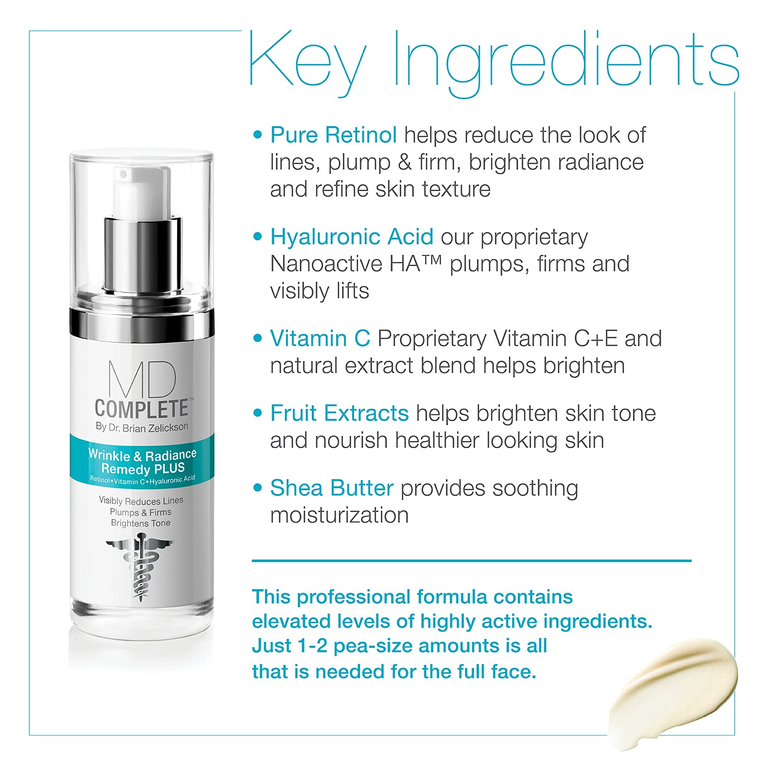 MD Complete Wrinkle & Radiance Trio|Professional Dermatologist Skincare Wrinkle Radiance Remedy with Retinol 1.0 fl oz + Total Eye Treatment 0.5 fl oz + Retinol Vitamin C Concentrate Serum 0.5 fl oz