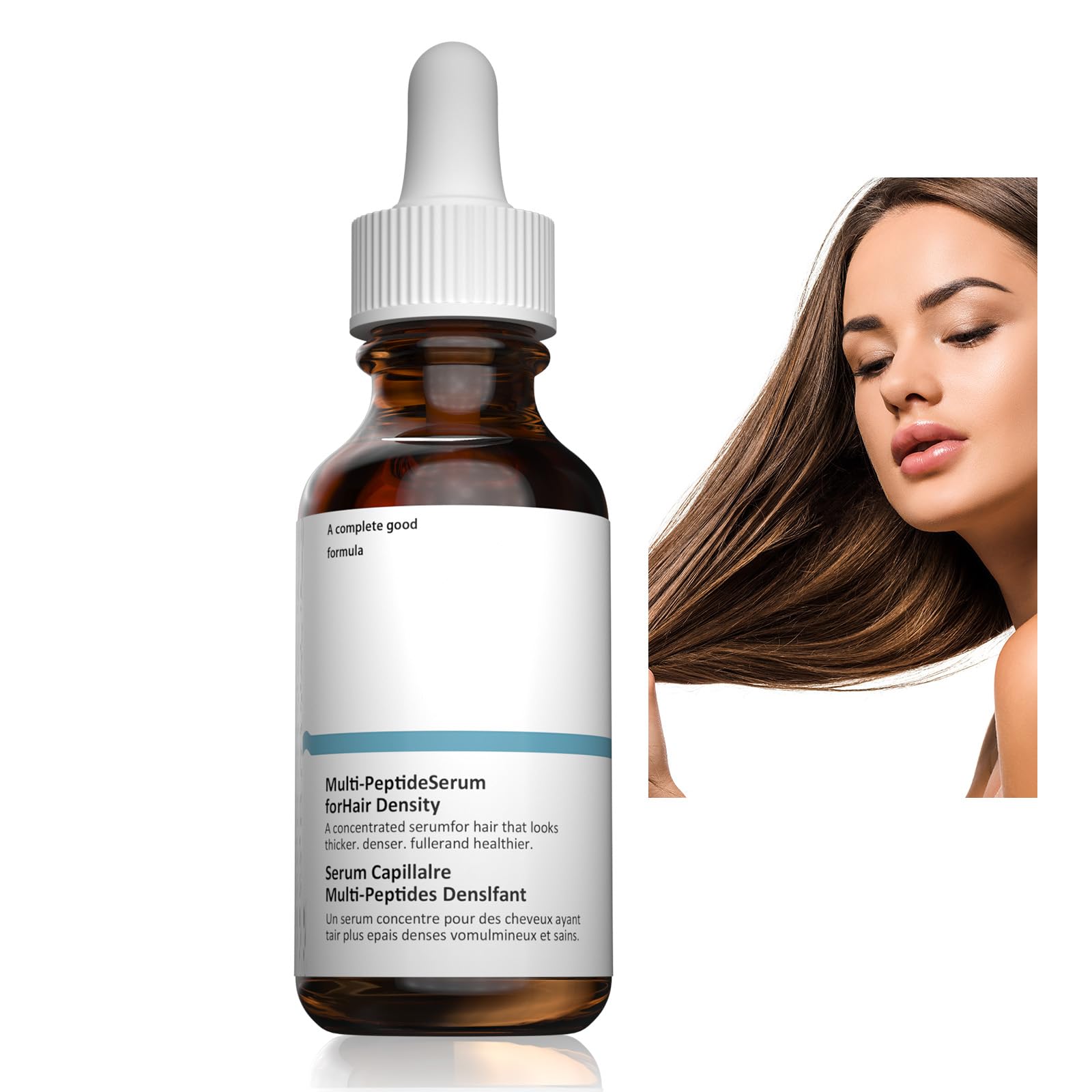 Hair Growth Serum for Thinning Hair, 30mL Vegan Multi Peptide Hair Serum for Hair Growth, Natural Frizzy Hair Serum for Men & Women.