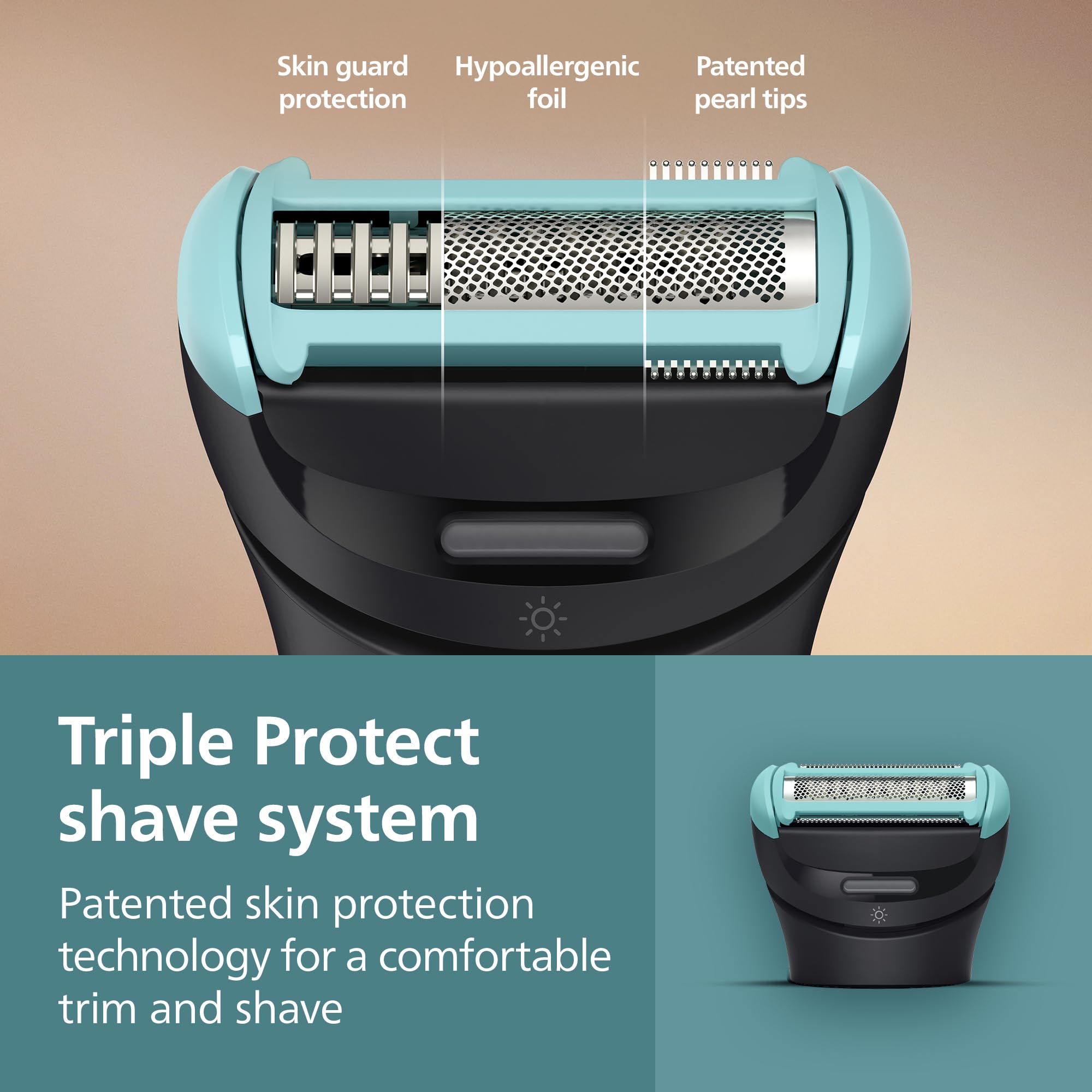 Philips Norelco Body Groomer 7000 Series, Men's Whole Body Groomer, Contour-Following 2D Flexing Head, Triple Protect Shave System & Intimate Body Hair Trimmer, 100% Showerproof, BG7480/50