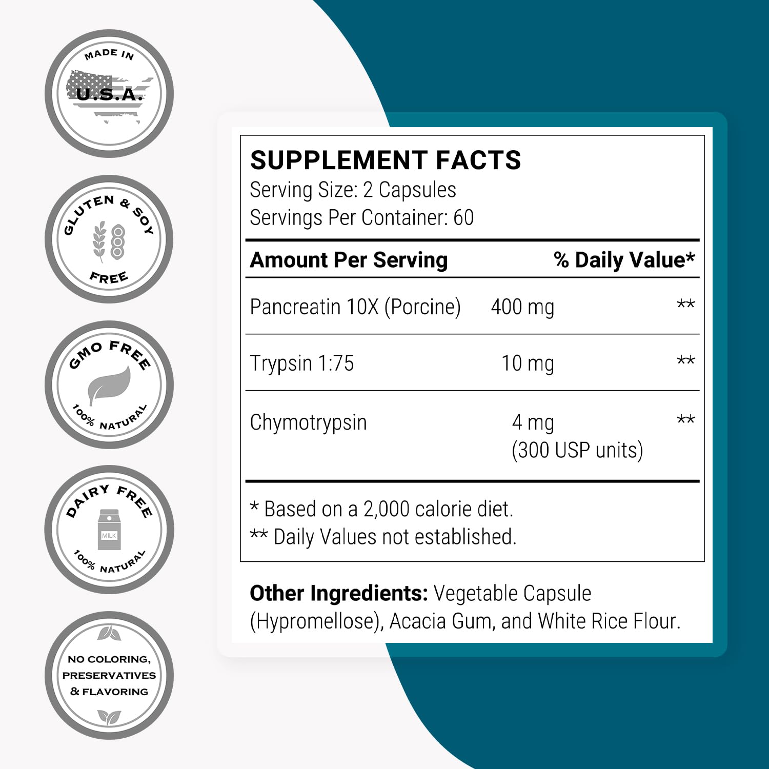 Supersmart - Pancreatin 10X (Extra Strength) - Pancreatin Digestive Enzymes Supplement - Protease, Lipase, Amylase with Trypsin | Non-GMO & Gluten Free - 120 DR Capsules