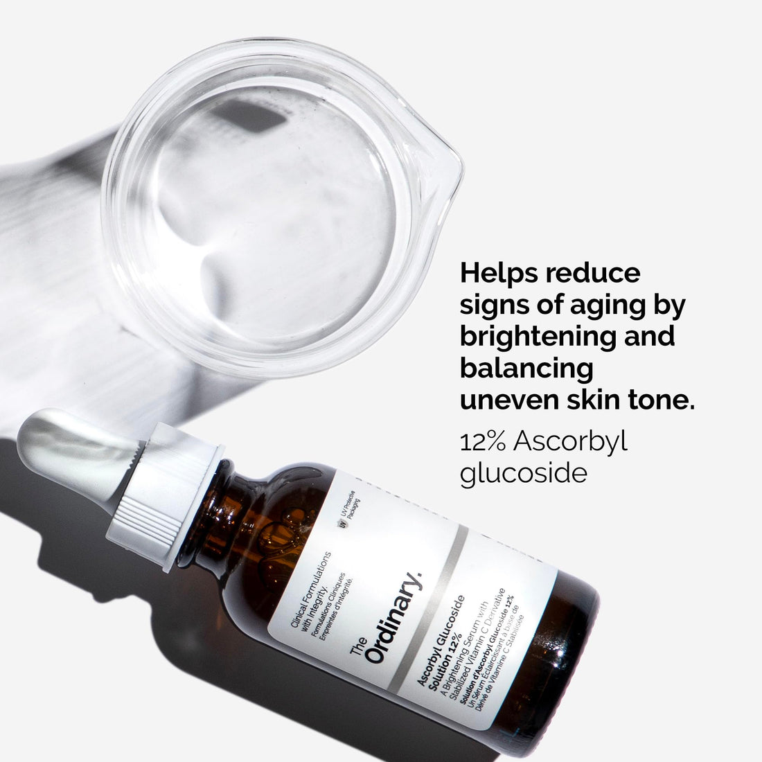 The Ordinary Ascorbyl Glucoside Solution 12%, Vitamin C Serum for Even Skin Tone and Antioxidant Protection, 1 Fl Oz