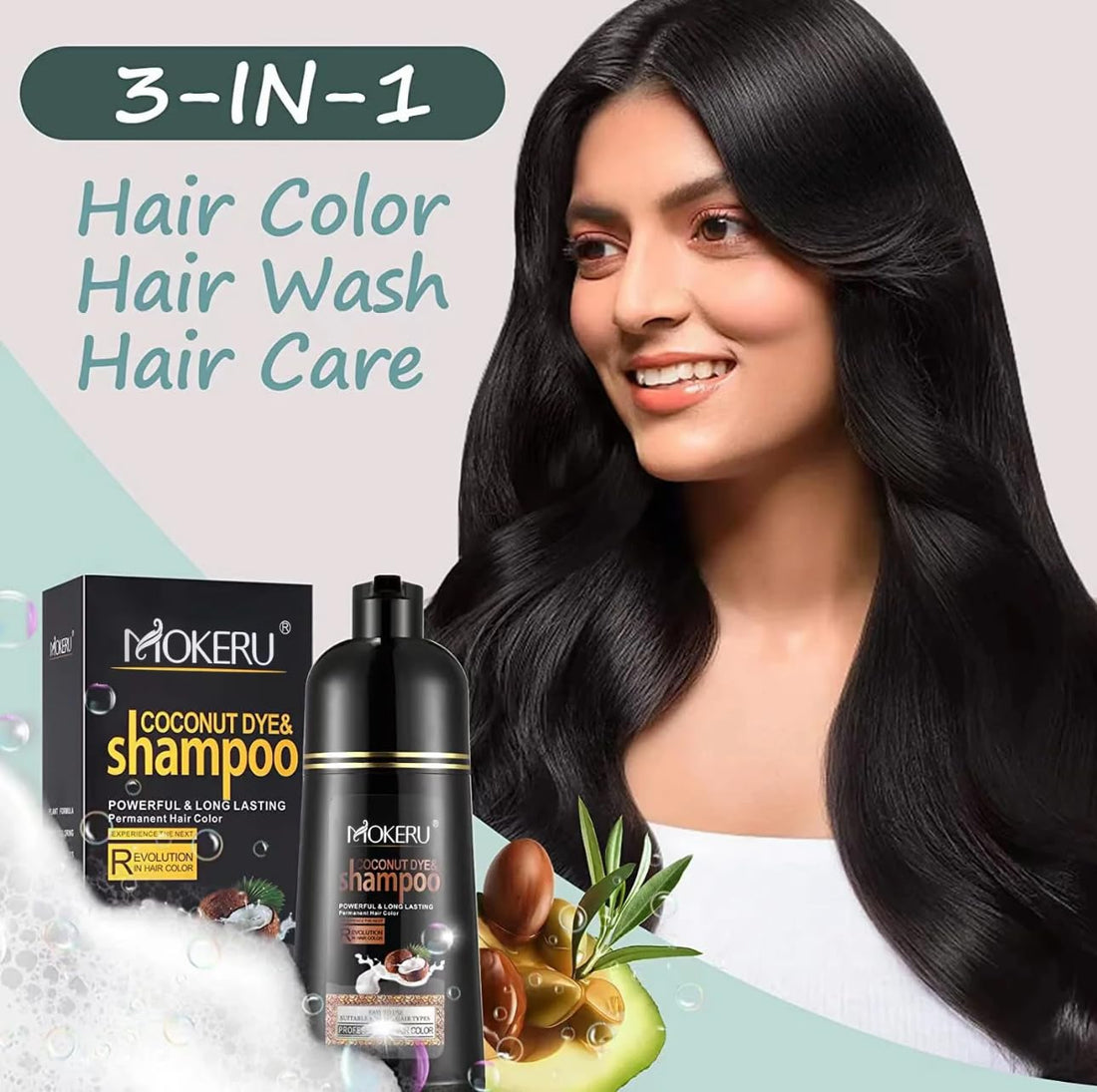 Generic MOKERU Professional Argan COCONUT Oil Hair Dye Color Shampoo 500 ML (Blonde Brown)