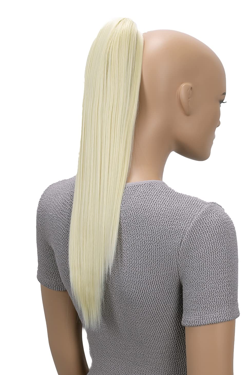 20 (50cm) platinum blond # 613 H71 : PRETTYSHOP 20 Hairpiece Ponytail Clip on Extension Long hair smooth Heat-Resisting H71
