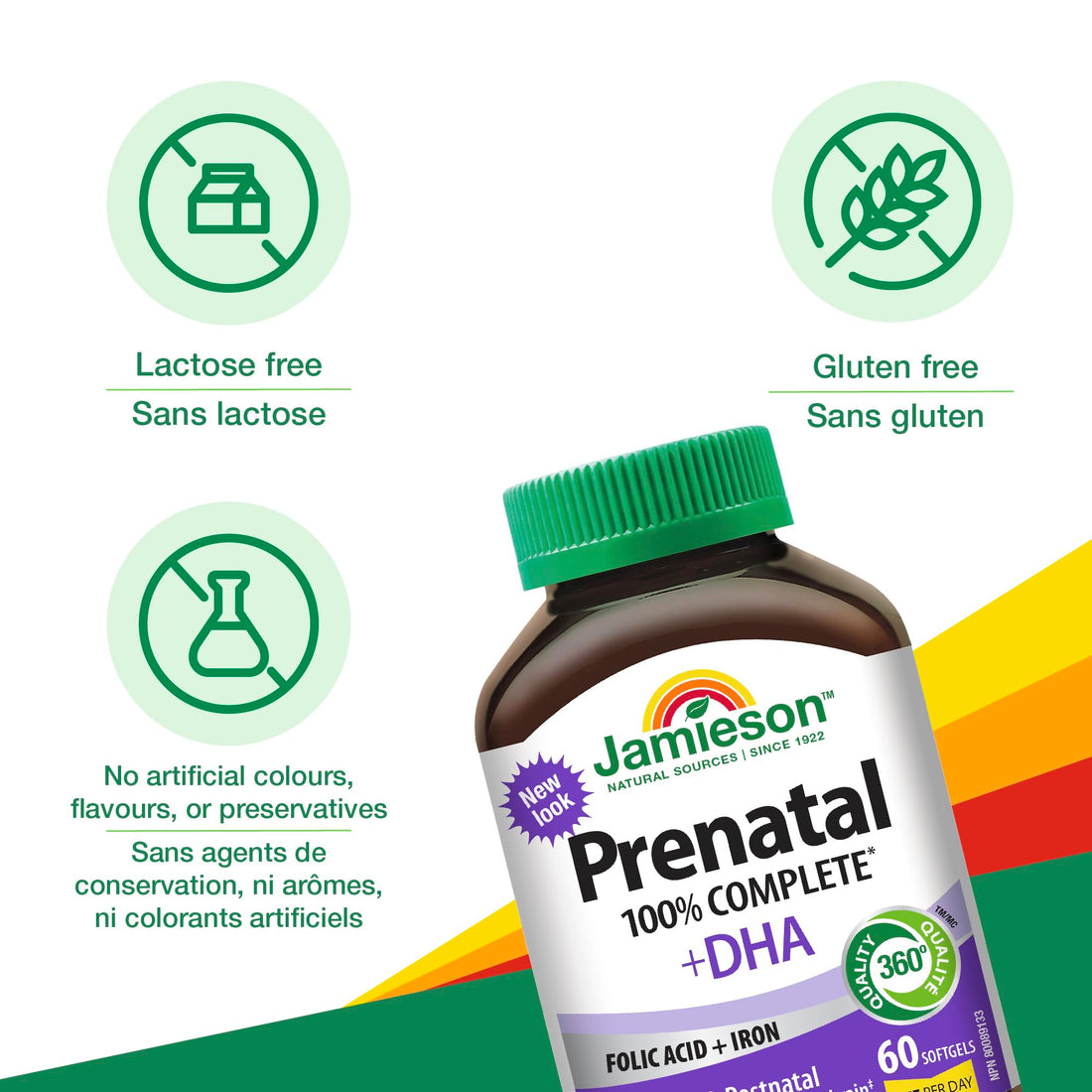 Jamieson PRENATAL Complete Multivitamin with DHA Supplement 60 Softgels