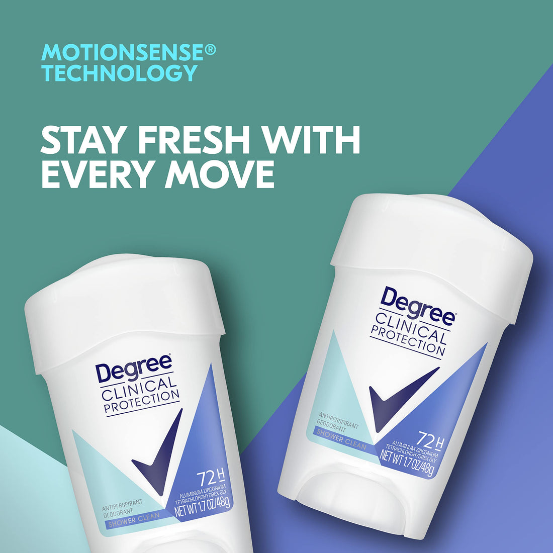 Degree Women Clinical Antiperspirant Deodorant, Shower Clean 1.7 oz