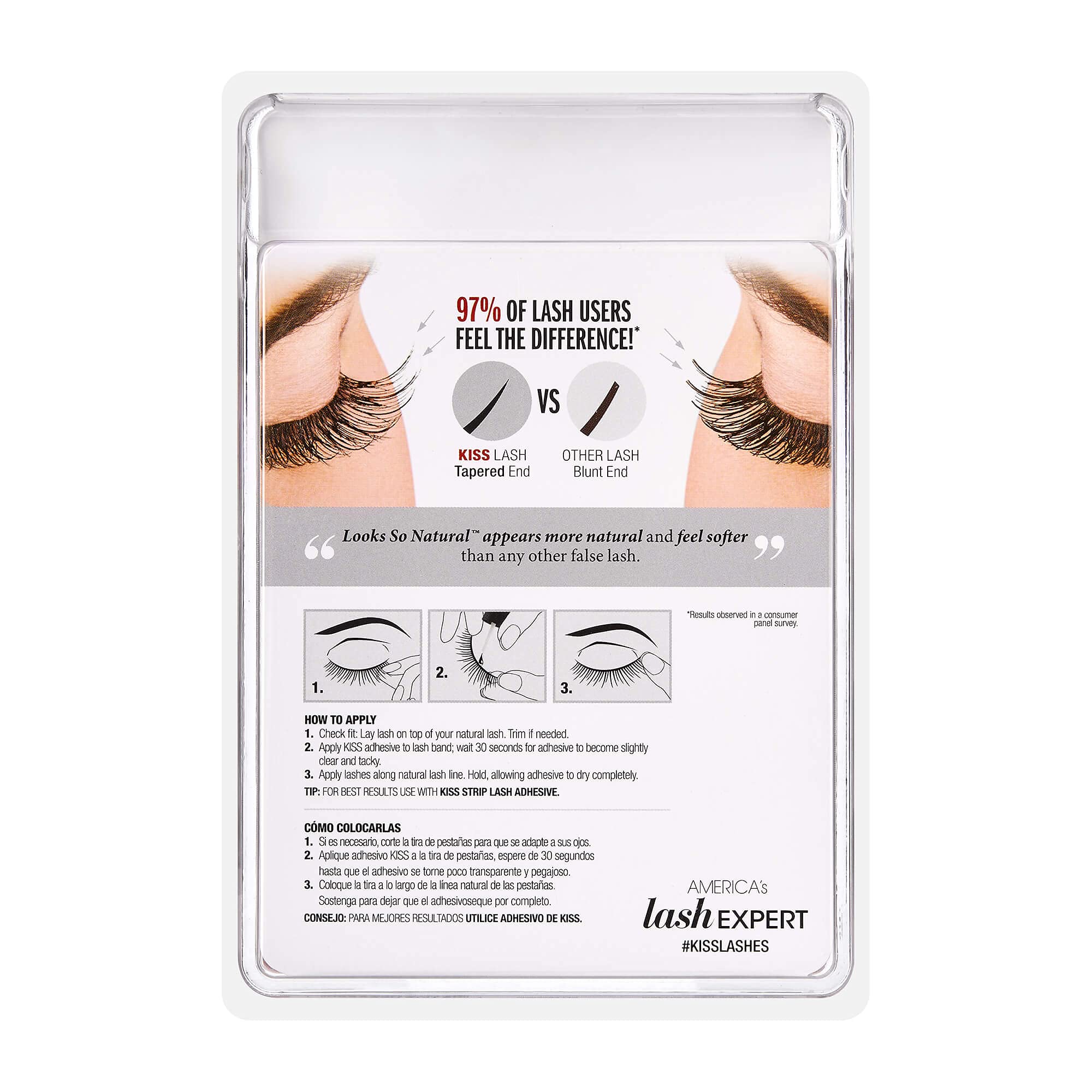 KISS Looks So Natural False Eyelashes Multipack, Lightweight & Comfortable, Natural-Looking, Tapered End Technology, Reusable, Cruelty-Free, Contact Lens Friendly, Style Sultry, 5 Pairs