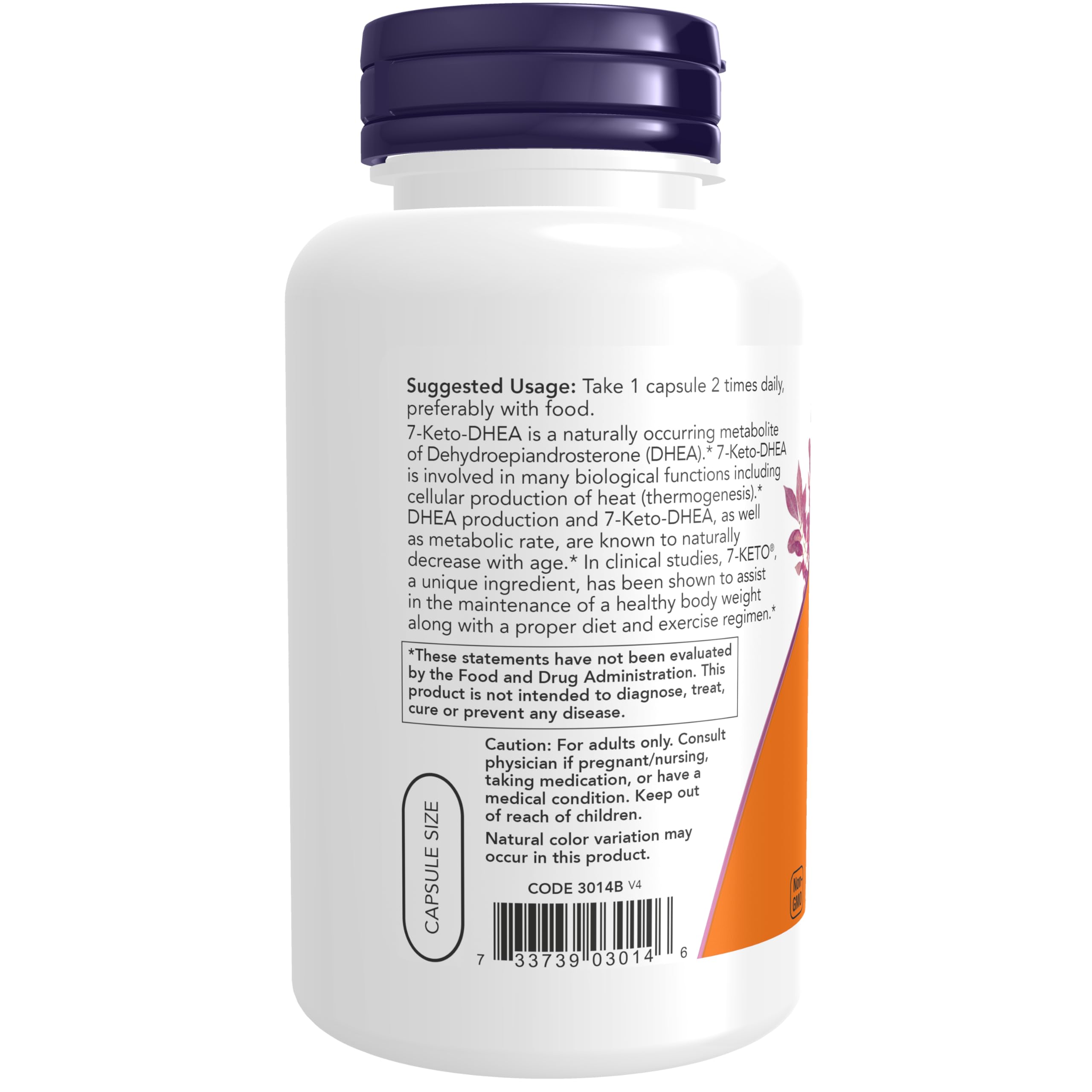 NOW Foods Supplements, 7-Keto (DHEA Acetate-7-one) 100 mg, Weight Management*, 120 Veg Capsules