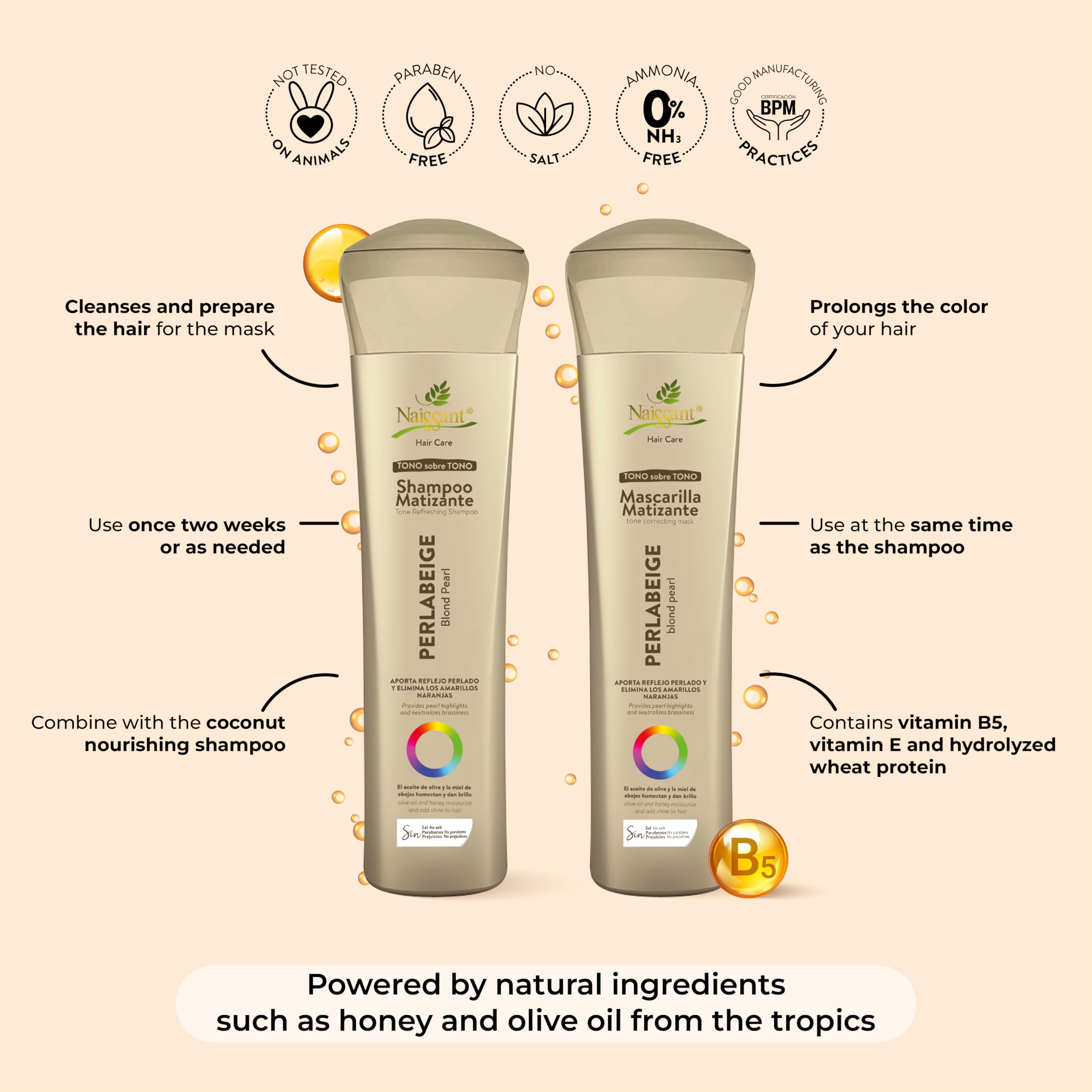 Naissant Purple Shampoo Blond Pearl Perla Beige, 10.1 fl. oz.