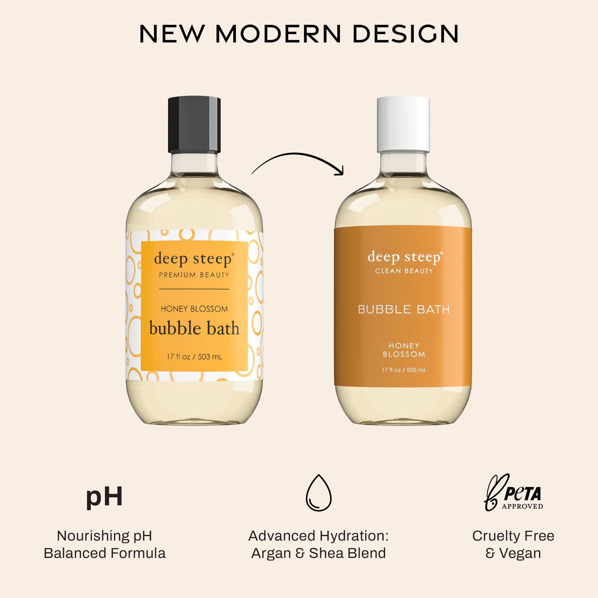 Deep Steep Bubble Bath, Honey Blossom, 17 Ounces