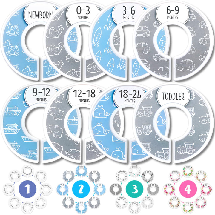 Eli with Love Baby Closet Dividers (Floral) – Fits 1.5 Rod - Set of 8 Baby Closet Size Dividers – Baby Clothes Dividers for Closet – Organize Nursery Hangers Size/Age