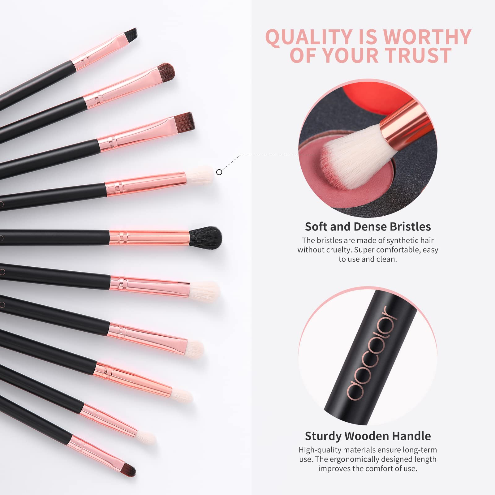 Docolor Eye Brushes Set Professional Eye Makeup Brushes Set Eyeshadow Concealer Blending Brush Tool