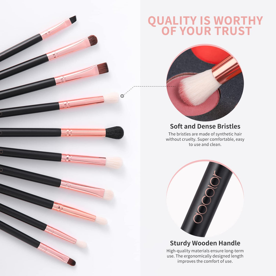 Docolor Eye Brushes Set Professional Eye Makeup Brushes Set Eyeshadow Concealer Blending Brush Tool