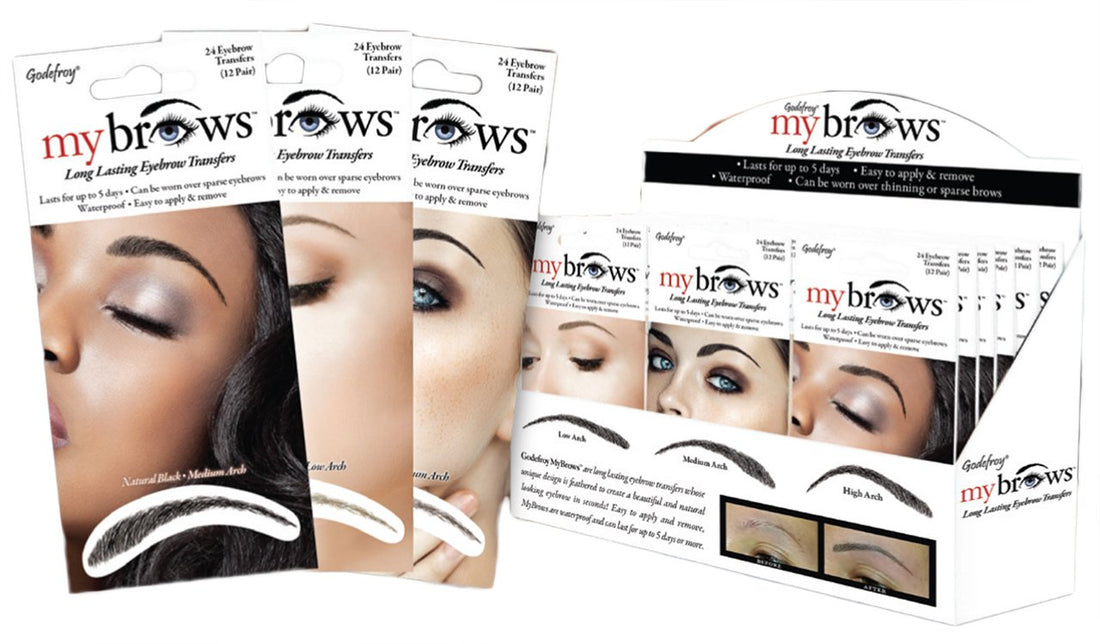 Godefroy MyBrows Long Lasting Eyebrow Transfers Medium Brown-Low Arch