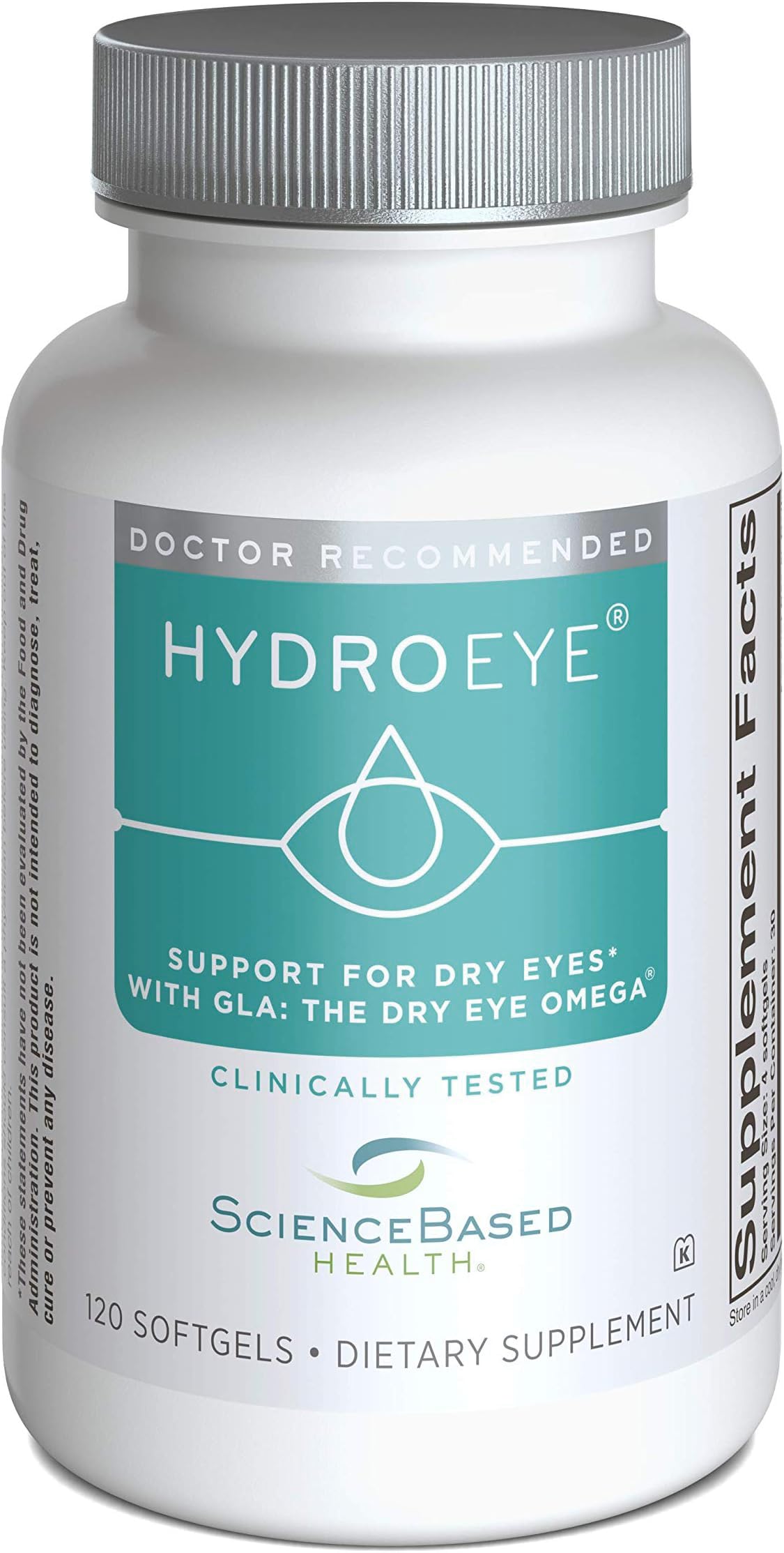 HydroEye Softgels - Dry Eye Relief - Features GLA, EPA, DHA and Other Key Nutrients - 120 Count