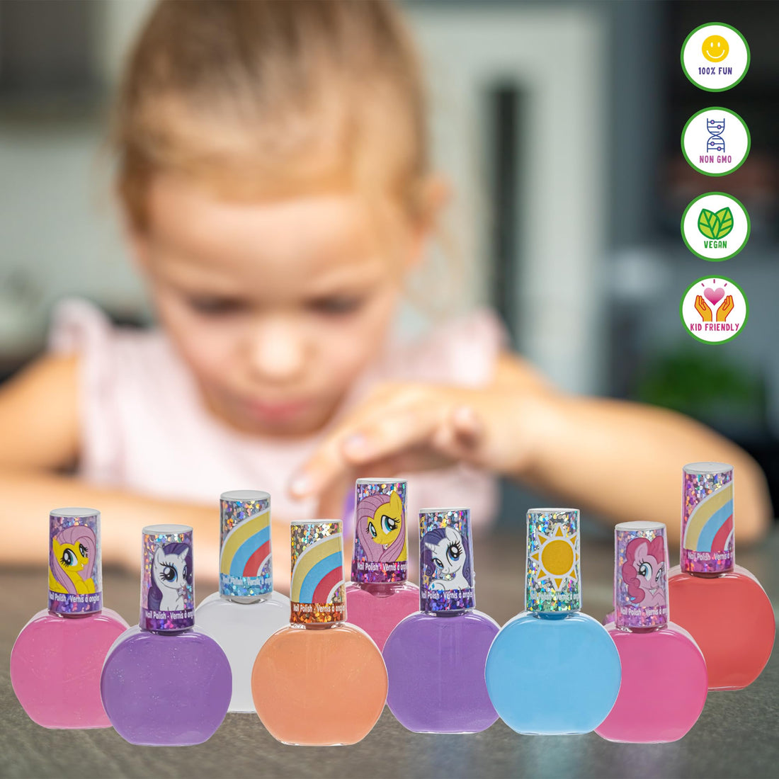 Townleygirl My Little Pony Best Peel-Off Nail Polish, Deluxe Gift Set For Kids, 18 Count Colors, Some With Glitter