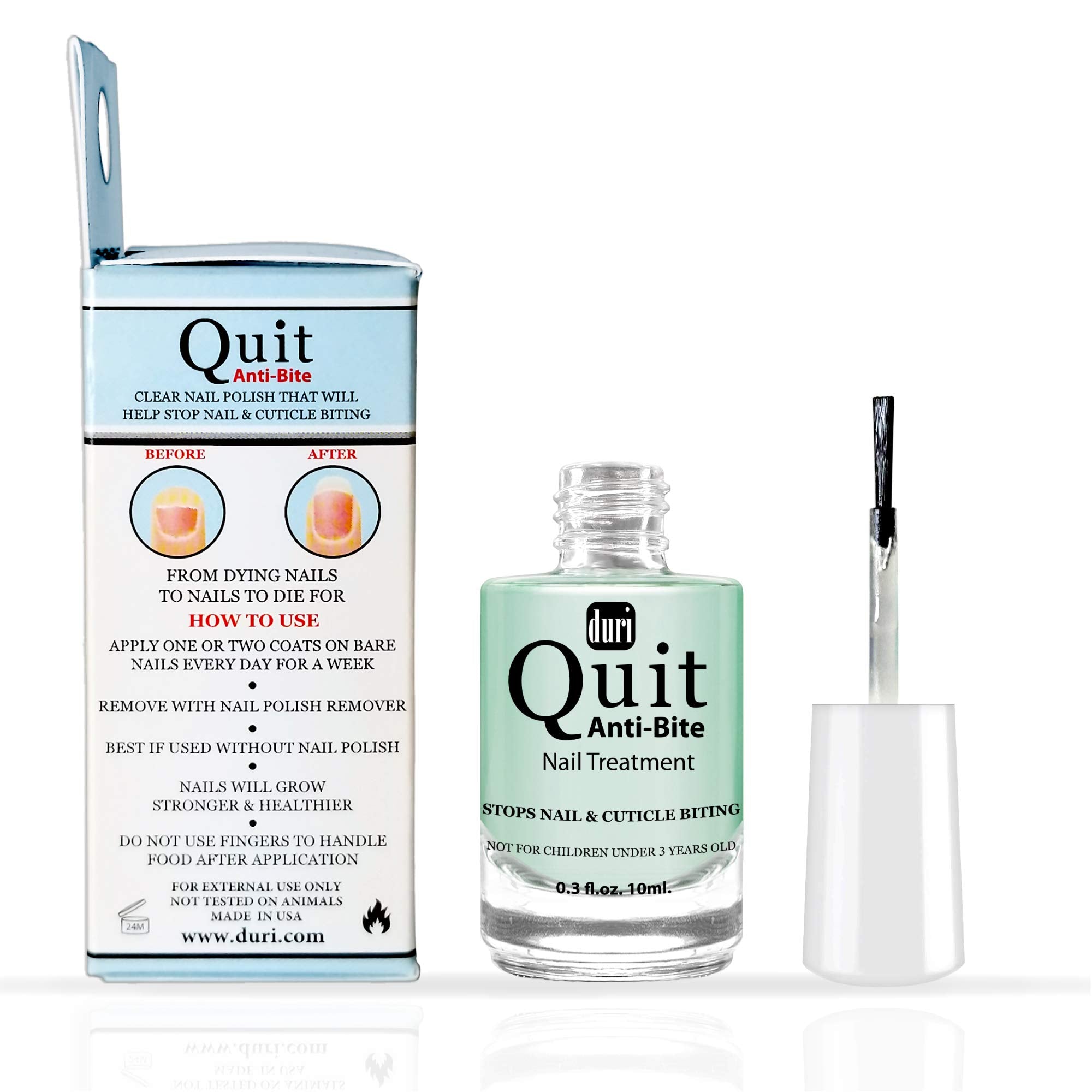 Duri Nail Treatment, Quit Anti Bite, Stops Nail And Cuticle Biting, 0.3 fl.oz. 10 ml.