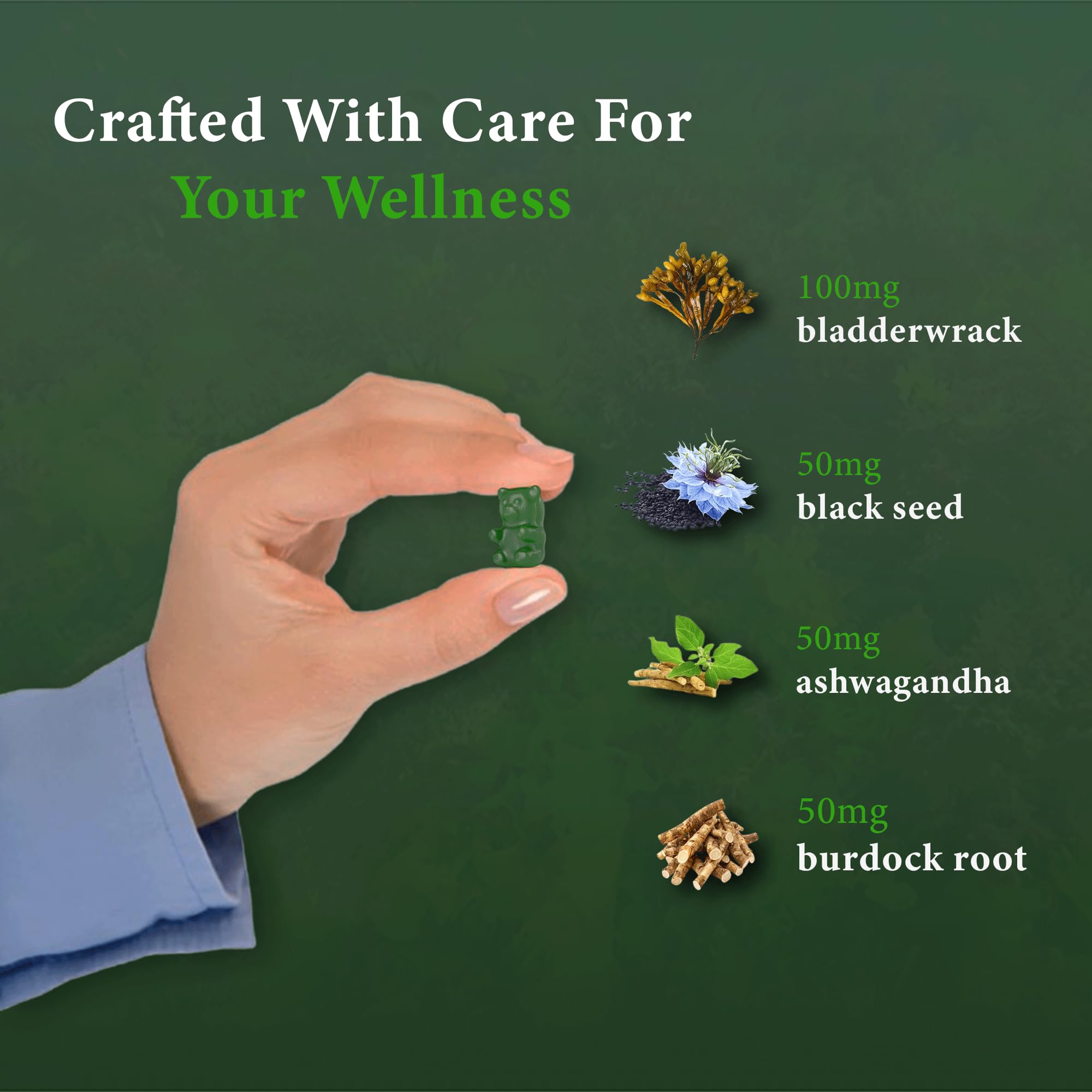 SALVAVITA Sea Moss Gummies – Powerful 1500mg Serving | Infused with Bladderwrack, Burdock Root, Black Seed & Ashwagandha | Organic Sea Moss | Lemon Flavor - 60 Gummies