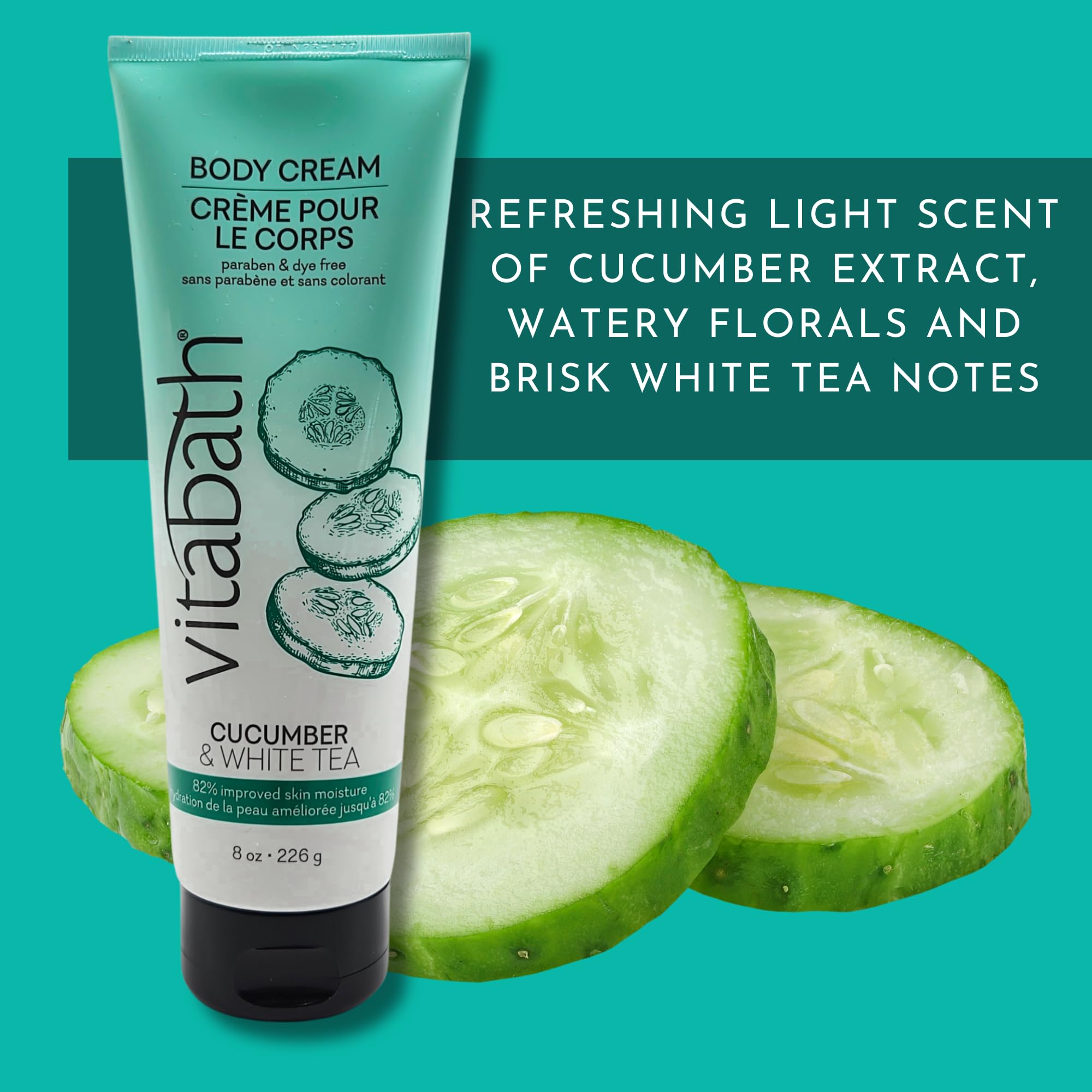 Vitabath Cucumber & White Tea Body Cream By Vitabath for Unisex - 8 Oz Body Cream, 8 Oz