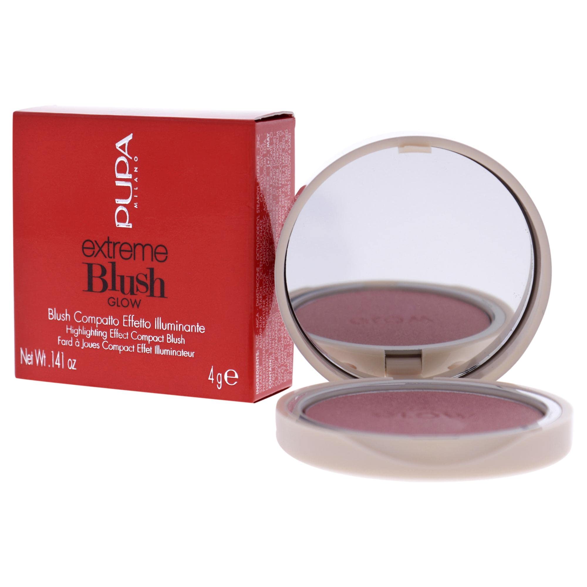 PUPA Milano Extreme Blush Glow - 100 Exotic Rose For Women 0.141 oz Blush, I0111859
