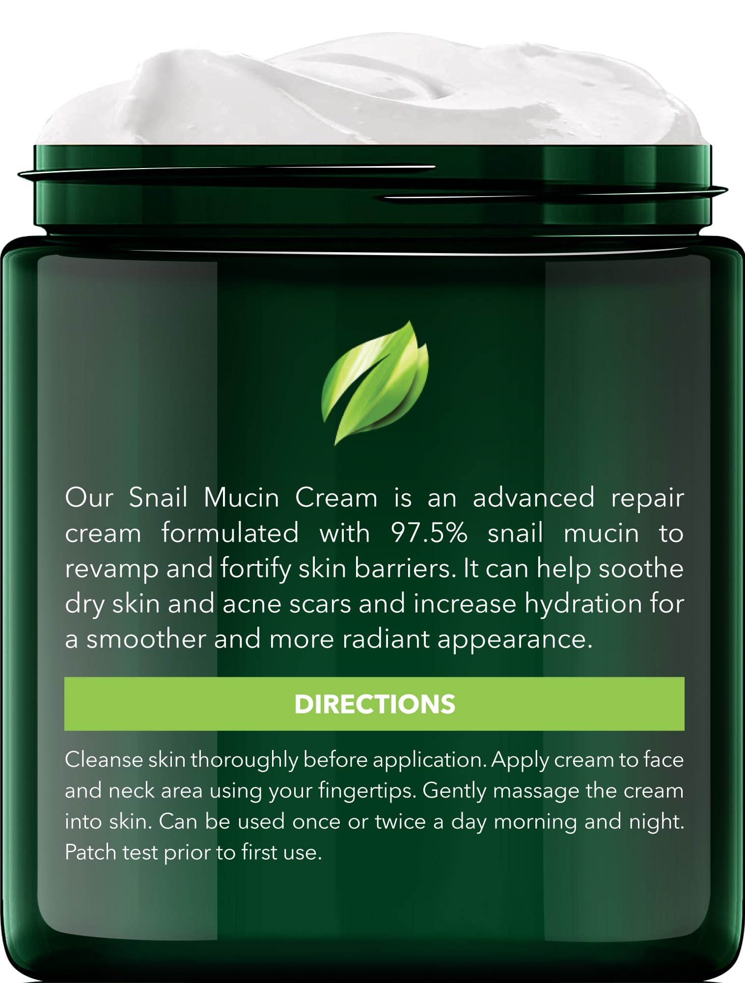 New York Biology 97.5% Korean Snail Mucin Moisturizer - Face Cream 4 Fl Oz - 100 g - Face Moisturizer for Dry Skin - Skin Care Moisturizing and Hydrating Facial Moisturizer