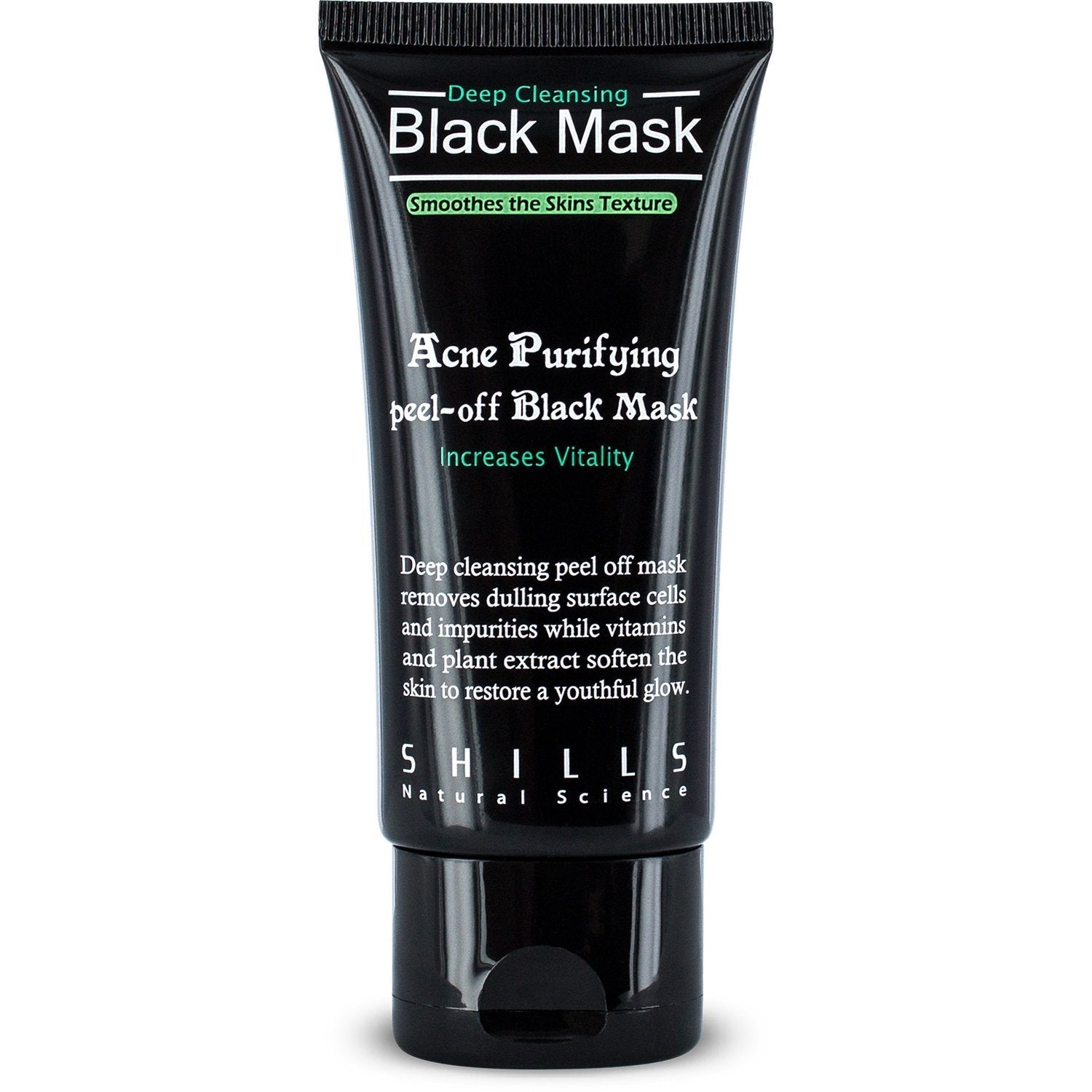SHILLS Blackhead, Wrinkles, Anti Acne Black Mask. Removes blemishes- Purifyies, Cleanses Skin. Activated Charcoal (50 ml)