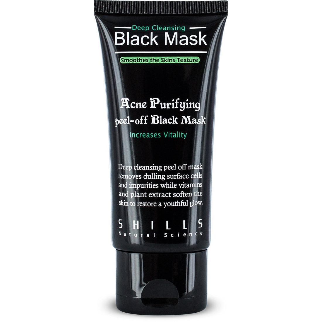 SHILLS Blackhead, Wrinkles, Anti Acne Black Mask. Removes blemishes- Purifyies, Cleanses Skin. Activated Charcoal (50 ml)