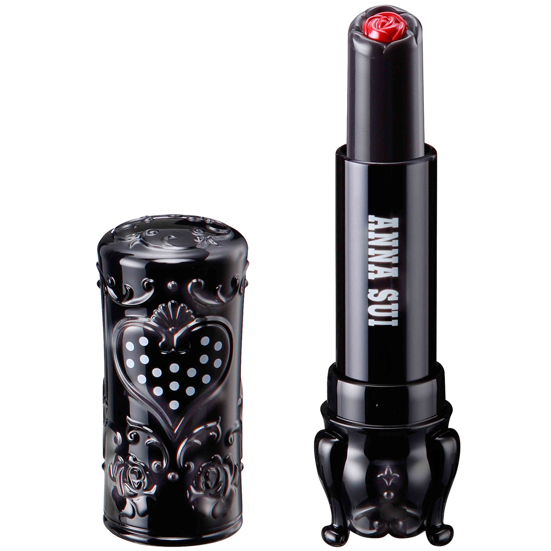 ANNA SUI Black Rouge, Pink Red Color Changing Lip Color, Tinted Lipstick with Rose Scent, 4 grams