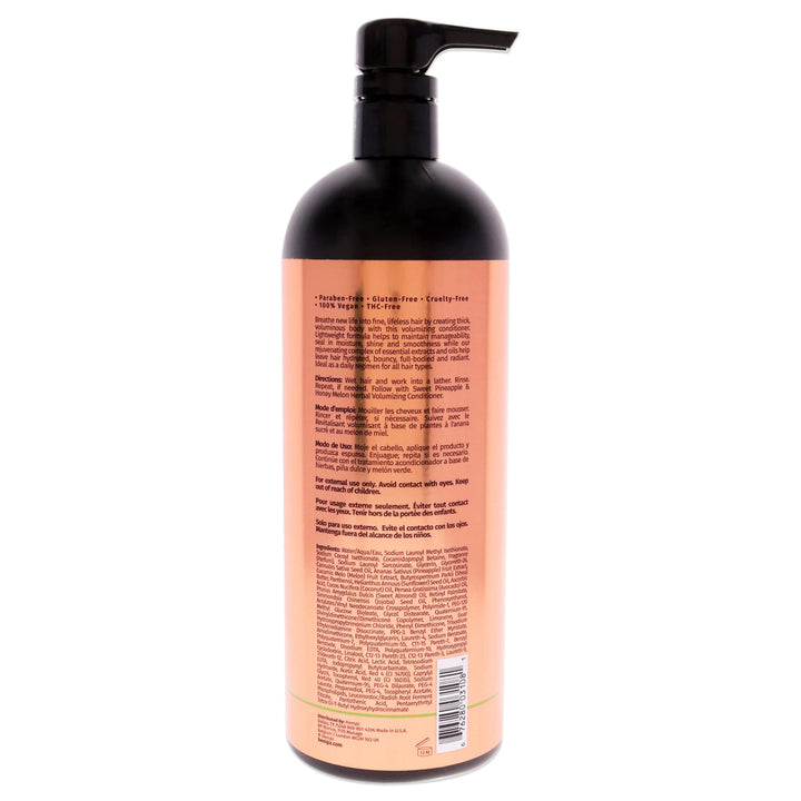 Hempz Sweet Pineapple and Honey Melon Herbal Volumizing Shampoo, 33.8 oz. - Natural Thickening and Repair Product for Women with Color Treated and Fine Hair, Restorative Shampoos with Volume