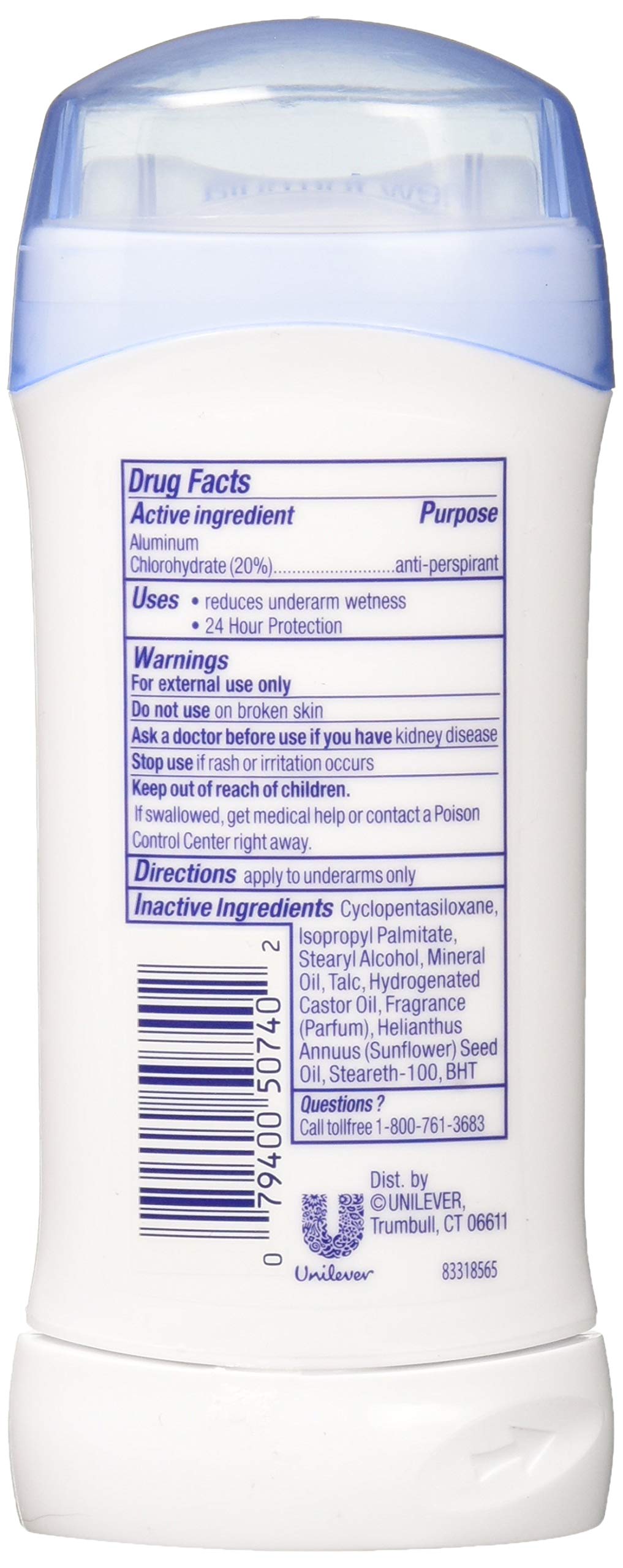 Dove, Invisible Solid, Sensitive Skin, 2.6 ounce stick (Pack of 6)