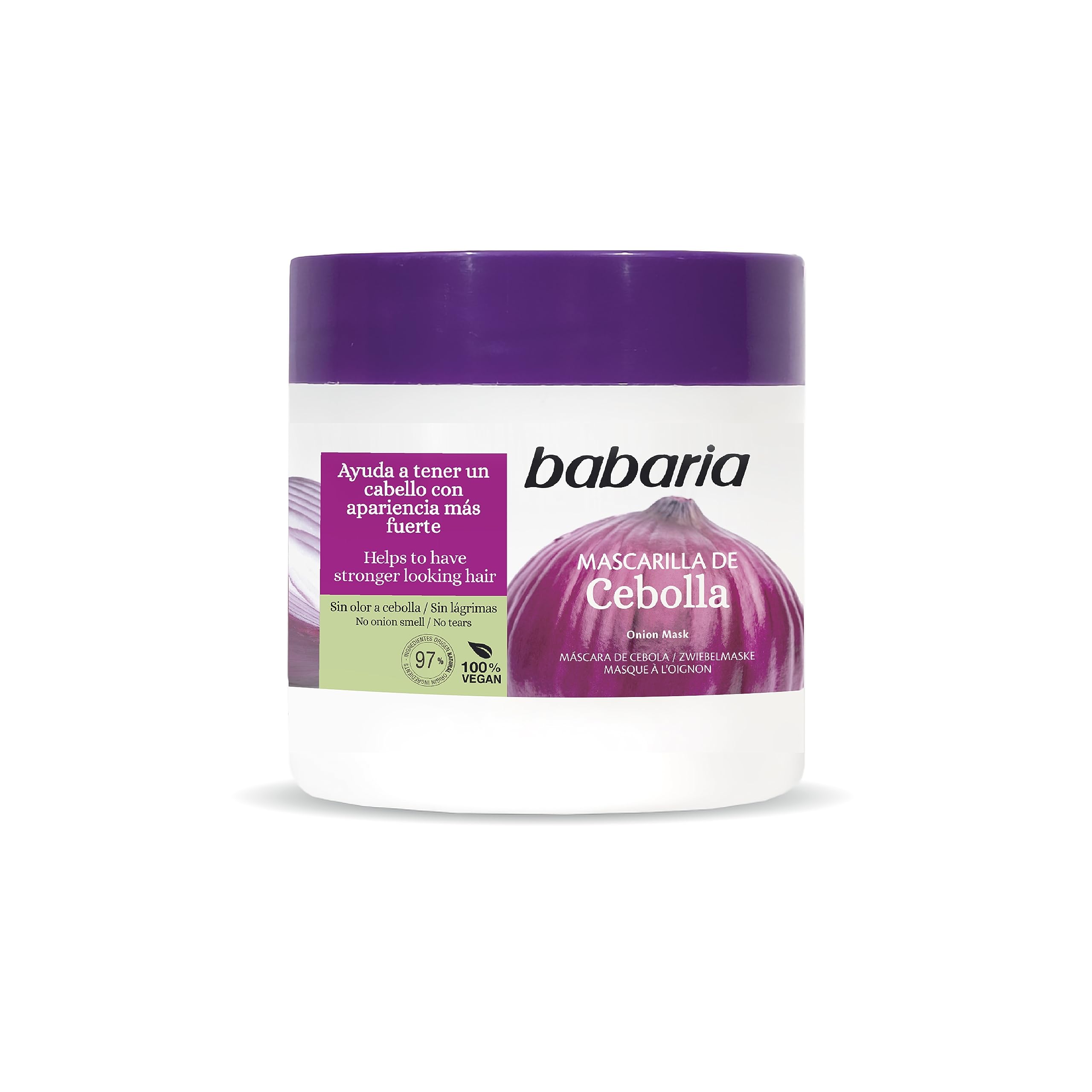 Babaria Onion Hair Mask - No Smell, No Tears - Purifying and Antioxidant Properties - Improves Hair Growth - Adds Gloss and Shine - Reduce Itchy Scalp, Dandruff, and Frizz - 13.5 oz Masque