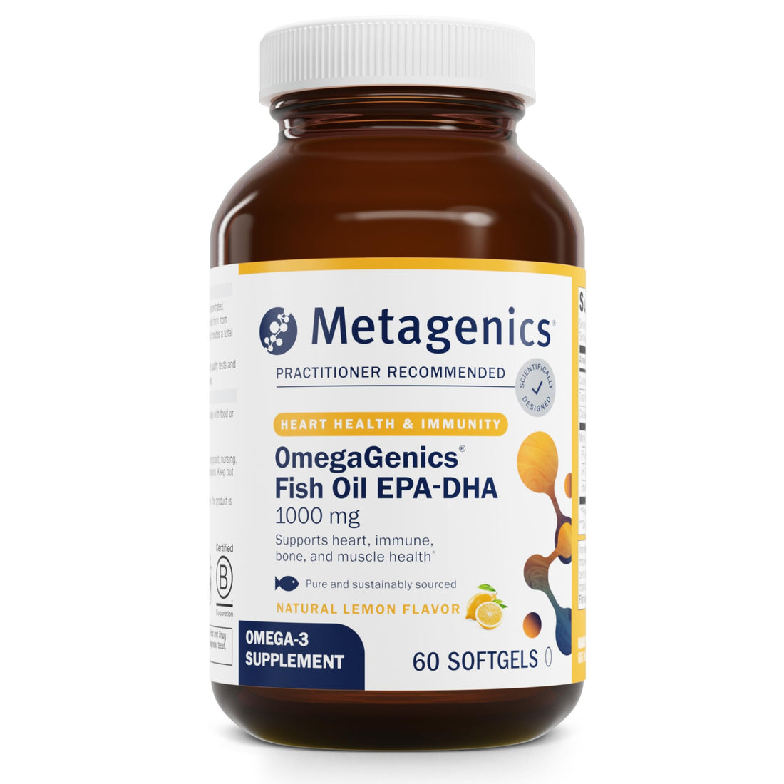 Metagenics OmegaGenics Fish Oil EPA-DHA 1000 - Omega-3 Fish Oil Supplement - for Heart Health, Musculoskeletal Health & Immune System Health* - with DHA & EPA - 60 Softgels
