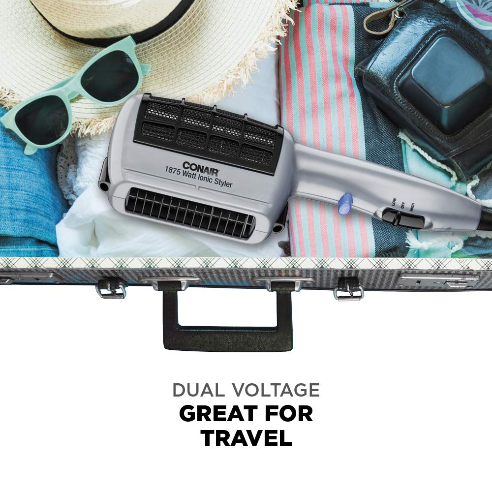 Conair 1875 Watt 3-in-1 Styling Hair Dryer with Ionic Technology, One Step Style and Dry, 3 Attachments to Detangle / Straighten / Volumize