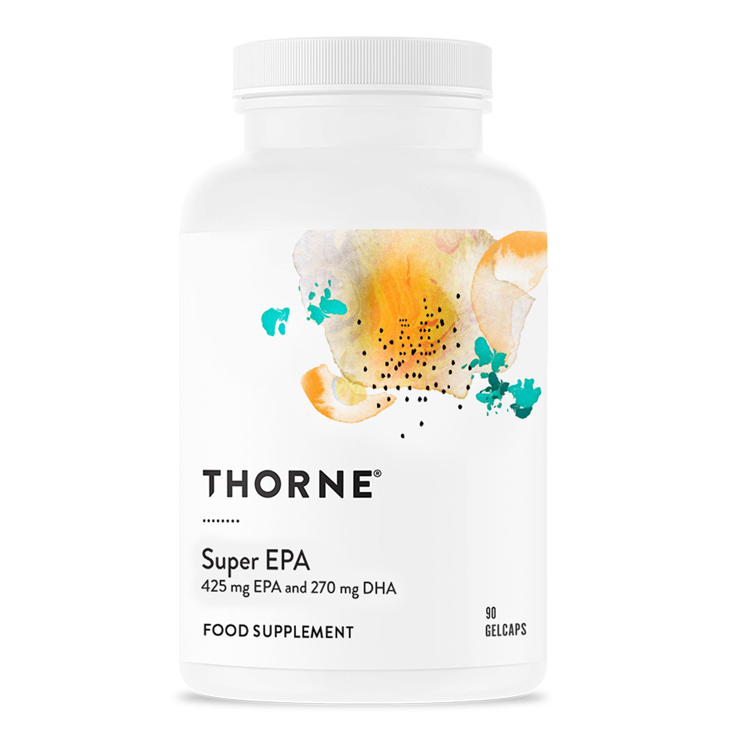 THORNE Super EPA - Omega-3 Fatty Acids EPA 425mg & DHA 270mg Supplement - Support Brain, Cardiovascular, Joints & Skin - Gluten, Dairy & Soy-Free - 90 Gelcaps