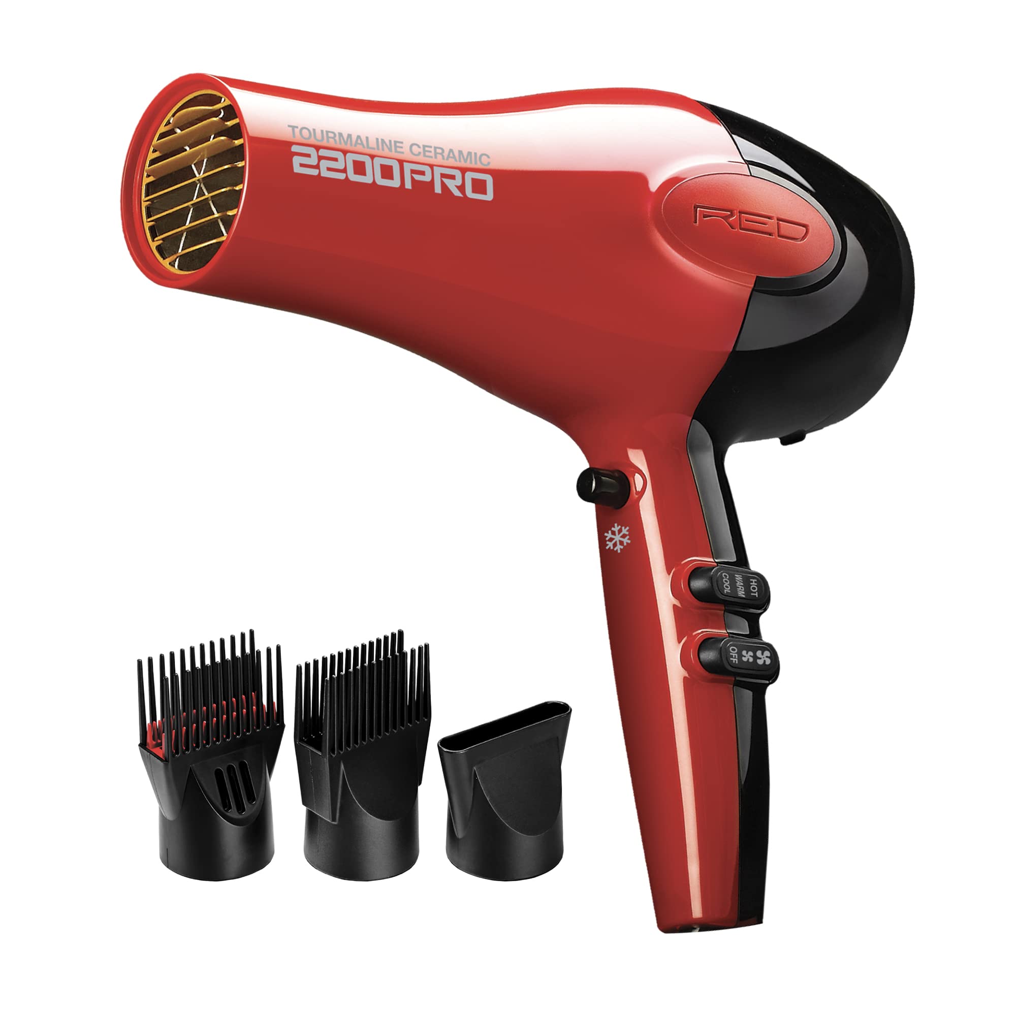Kiss Red Dryer 1875 Watt W/3 Attachments (Tourm Ceramic)