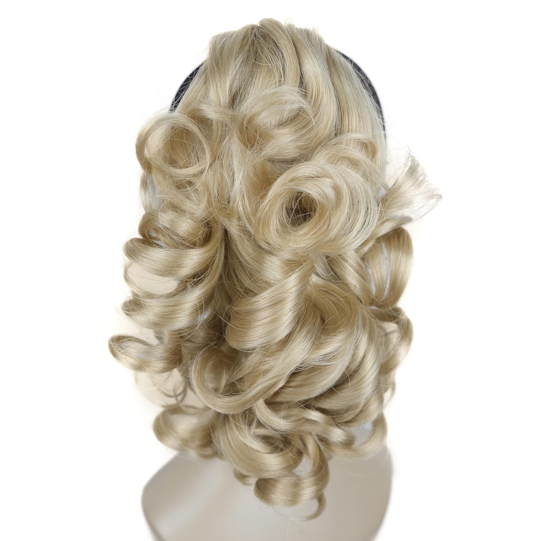 Lydell 12Hair Piece Ponytail Extension Curly Curled Nature Looking Heat-Resisting Different Colors (Bright Golden Blonde)