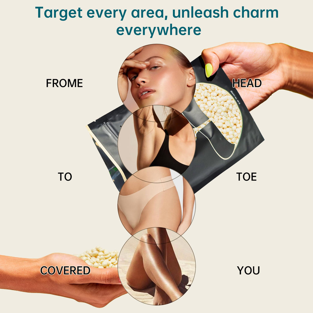 1lb Hard Wax Beans, Lifestance Wax Beads Hair Removal Hard Wax Kit for Thin & Fine Hair, Sensitive Skin, Waxing Beads for Face, Chin, Eyebrow, Bikini