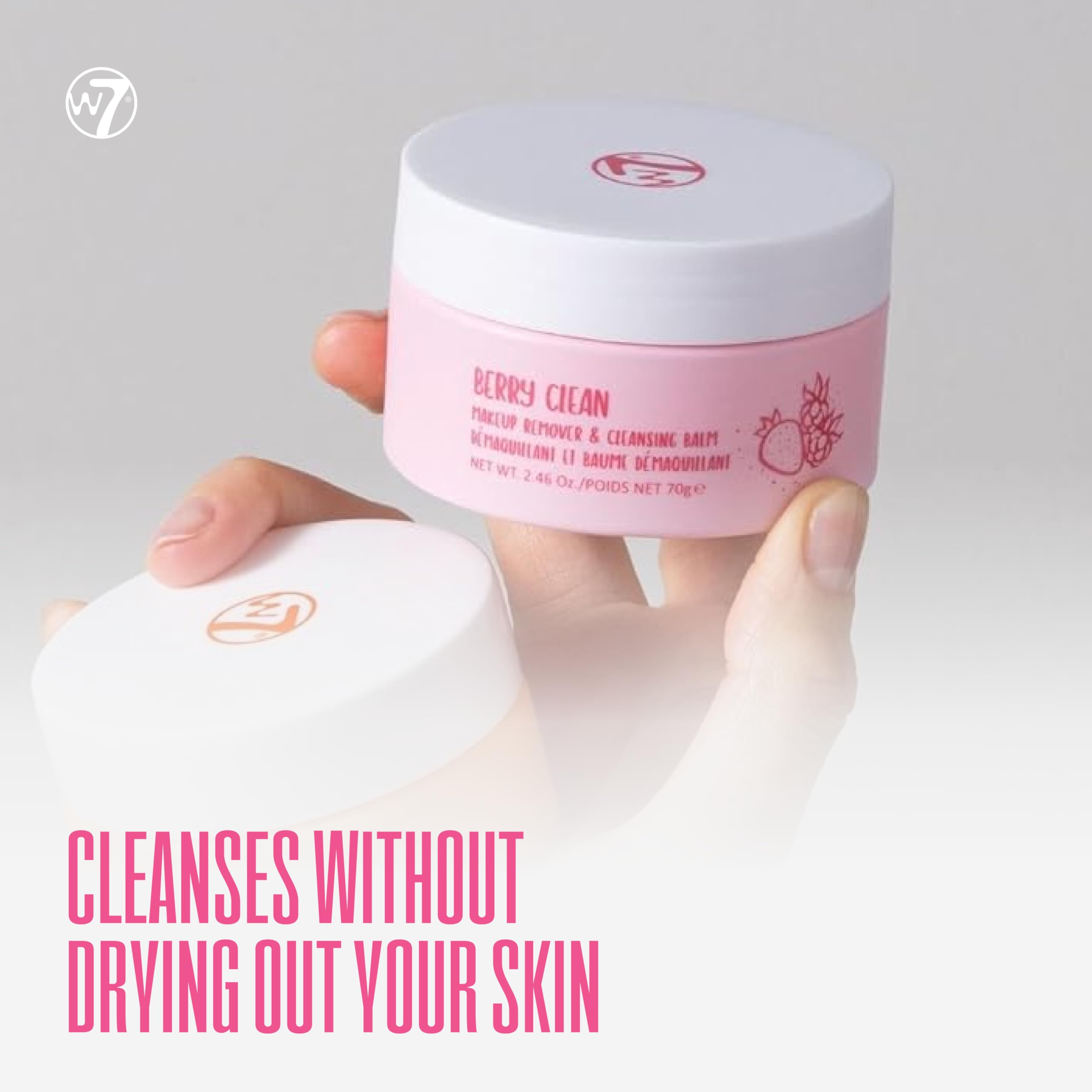W7 Berry Clean Makeup Remover & Cleansing Balm – Melt Away Makeup & Say Hello to a Berry Fresh Glow! Hydrating, Gentle & Packed with Skin Loving Goodness