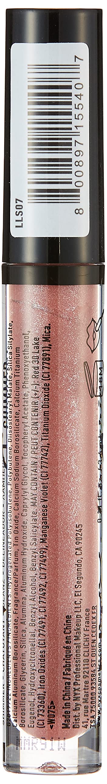Nyx Professional Makeup Lip Lingerie Shimmer, Mauve Pink, 0.11 Ounce