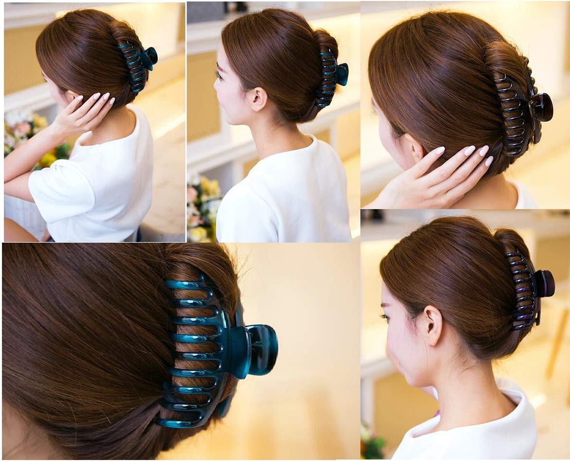 Amber: Liasun 4.3 Jelly Color Hair Claw Clip-Acrylic Strong Holding Power Hair Clips Hairgrip For Women And Girls Hair Barrettes For Medium Or Long Hair (Amber)