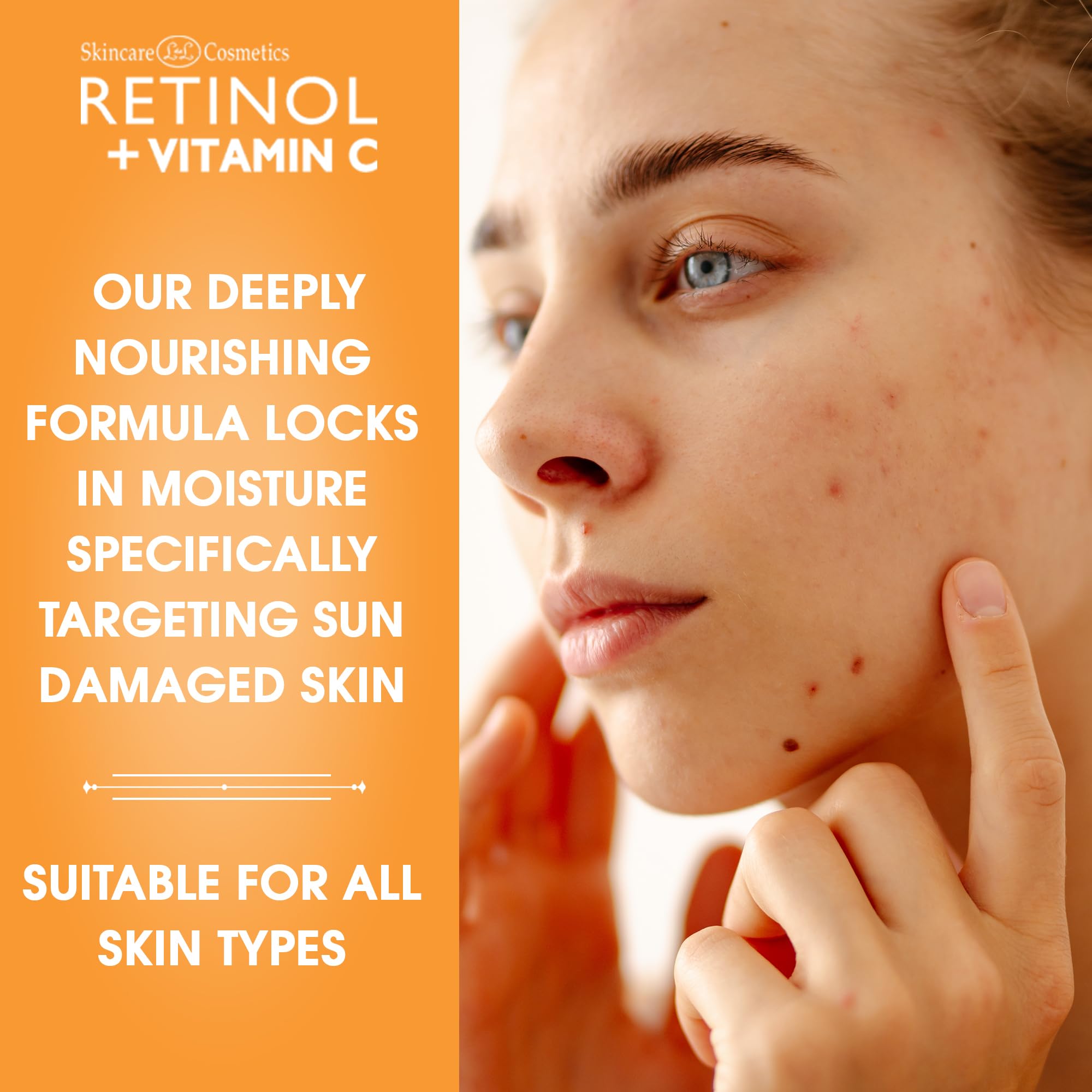 Retinol + Vitamin C Dark Spot Corrector Serum - Spotless Radiance, Evens Skin Tone, Targets Sun Damage & Dark Spots, Enhances Luminosity with Vitamin B3 Niacinamide & Retinol - 0.5 Oz